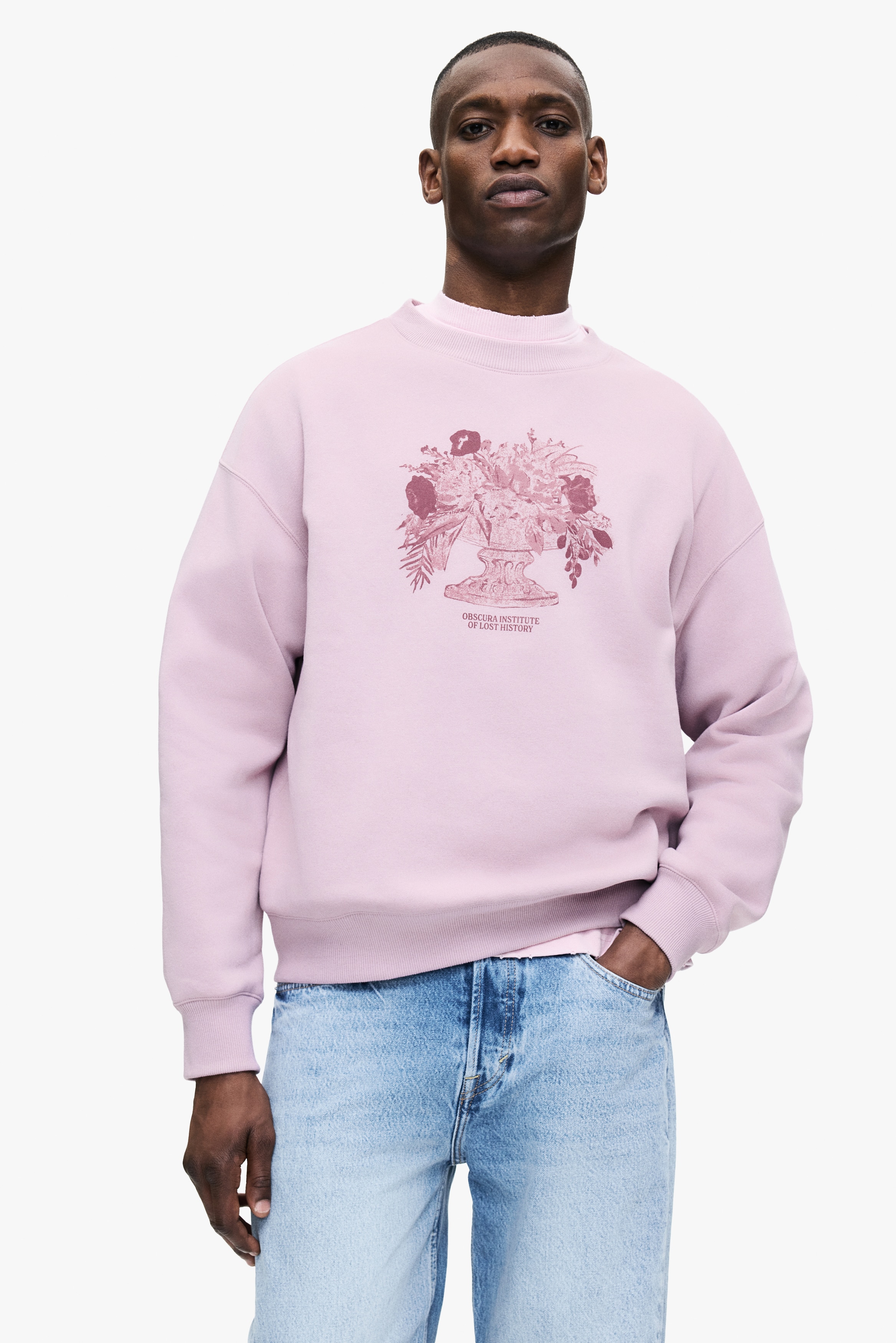 Loose-Fit Printed Sweatshirt - Dusty pink/Obscura Institute - Men