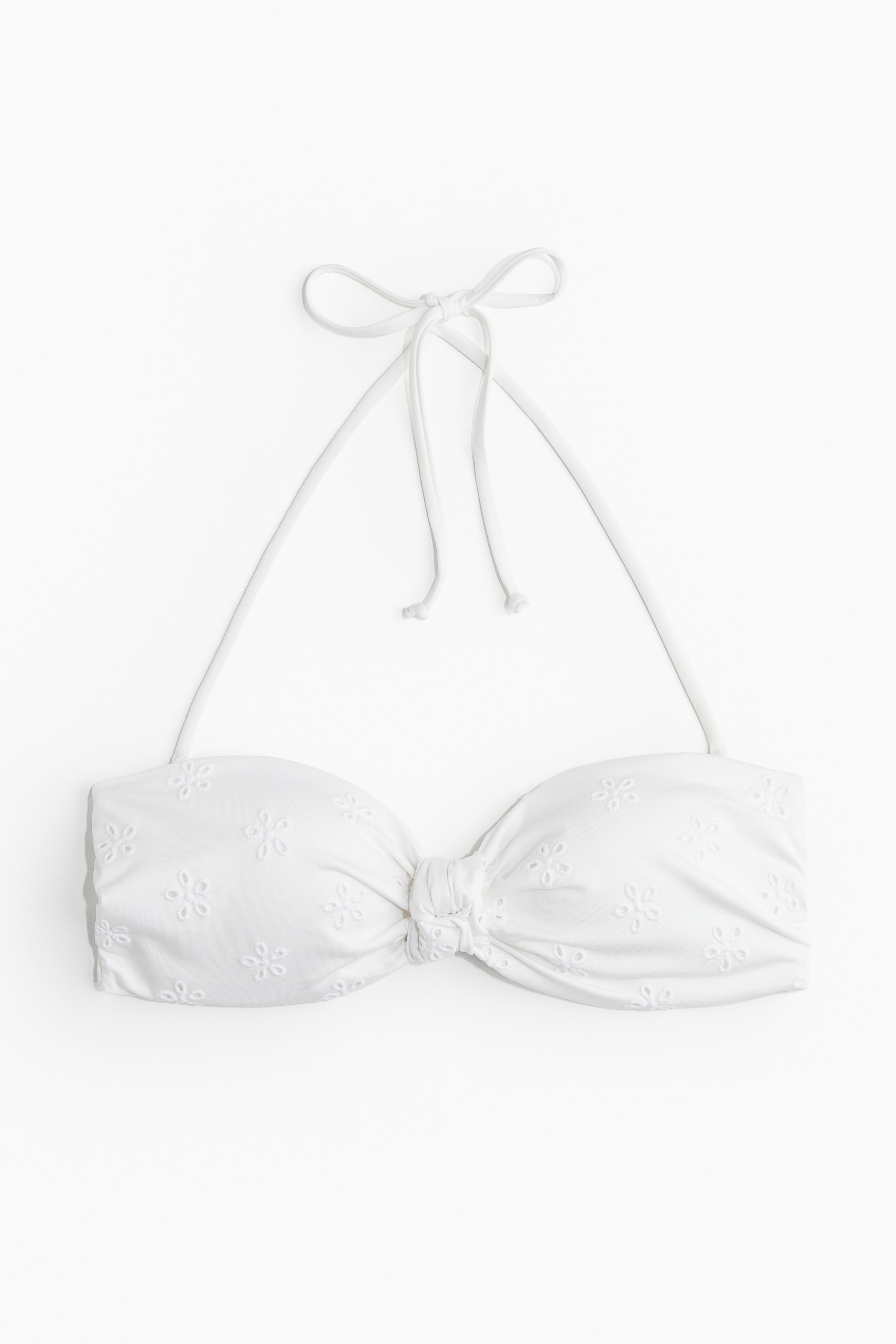 white twist bandeau bikini top