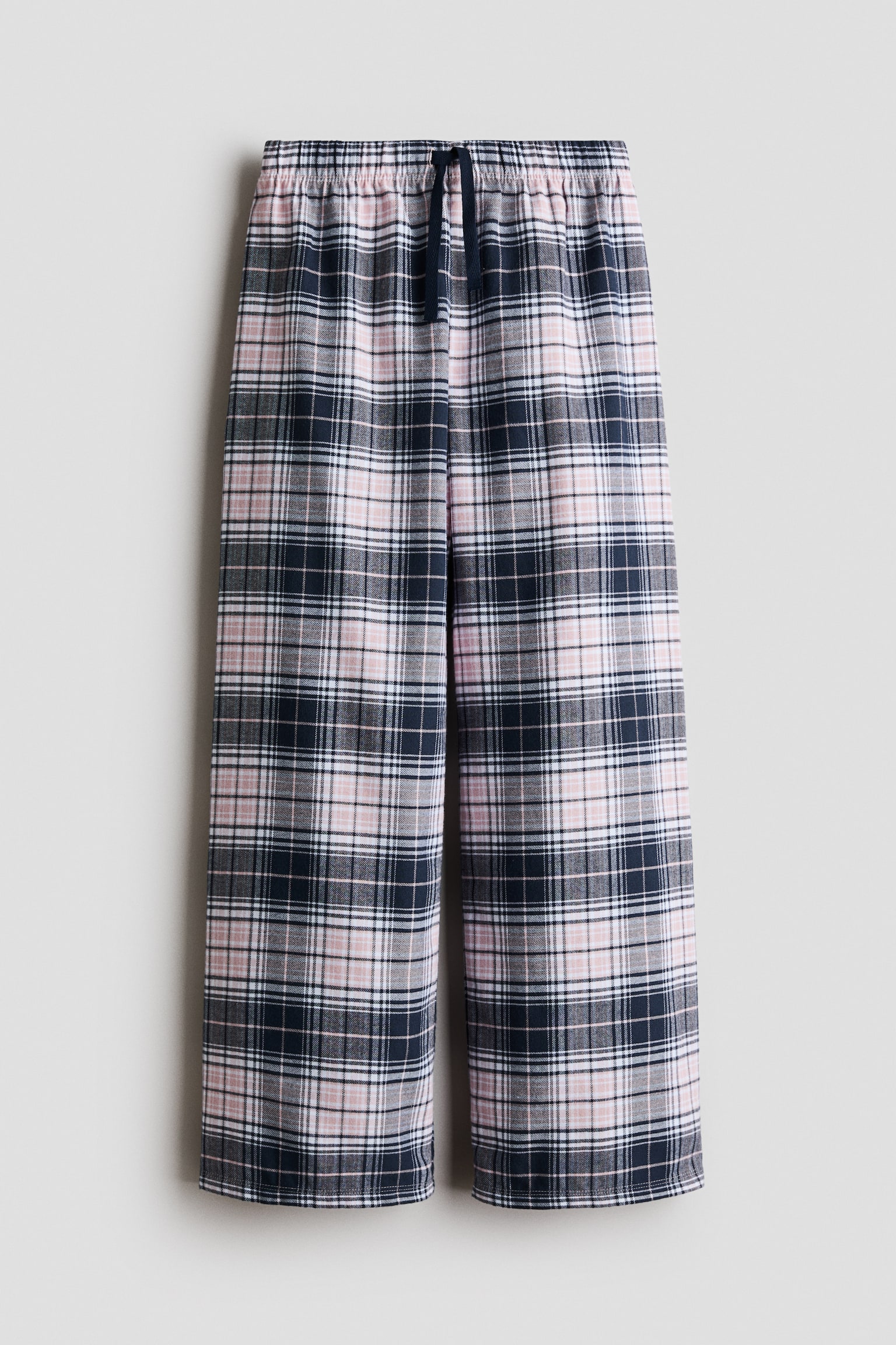 Patterned flannel pyjama bottoms - Navy blue/Checked