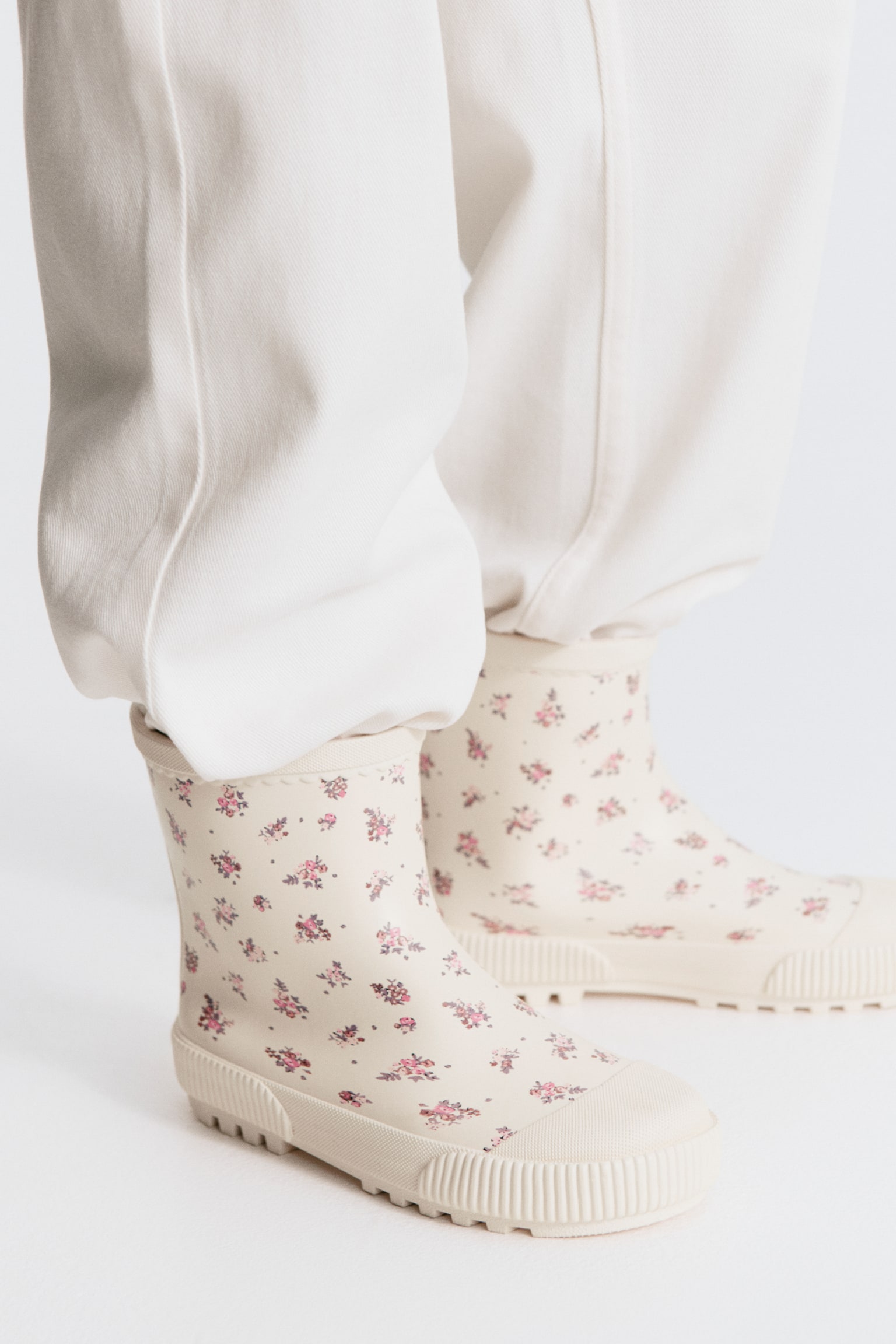 Fleece-lined wellingtons - Cream/Floral/Dark dusty pink/Cherries/Light dusty pink/Unicorn - 1