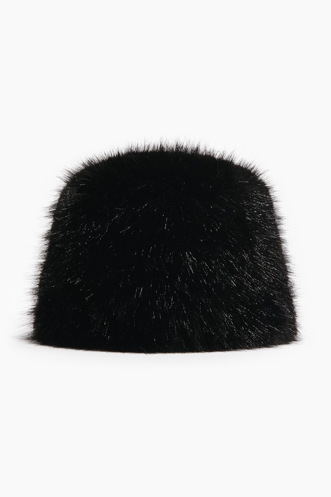 Fluffy hat - Black/Brown/Light beige - 1