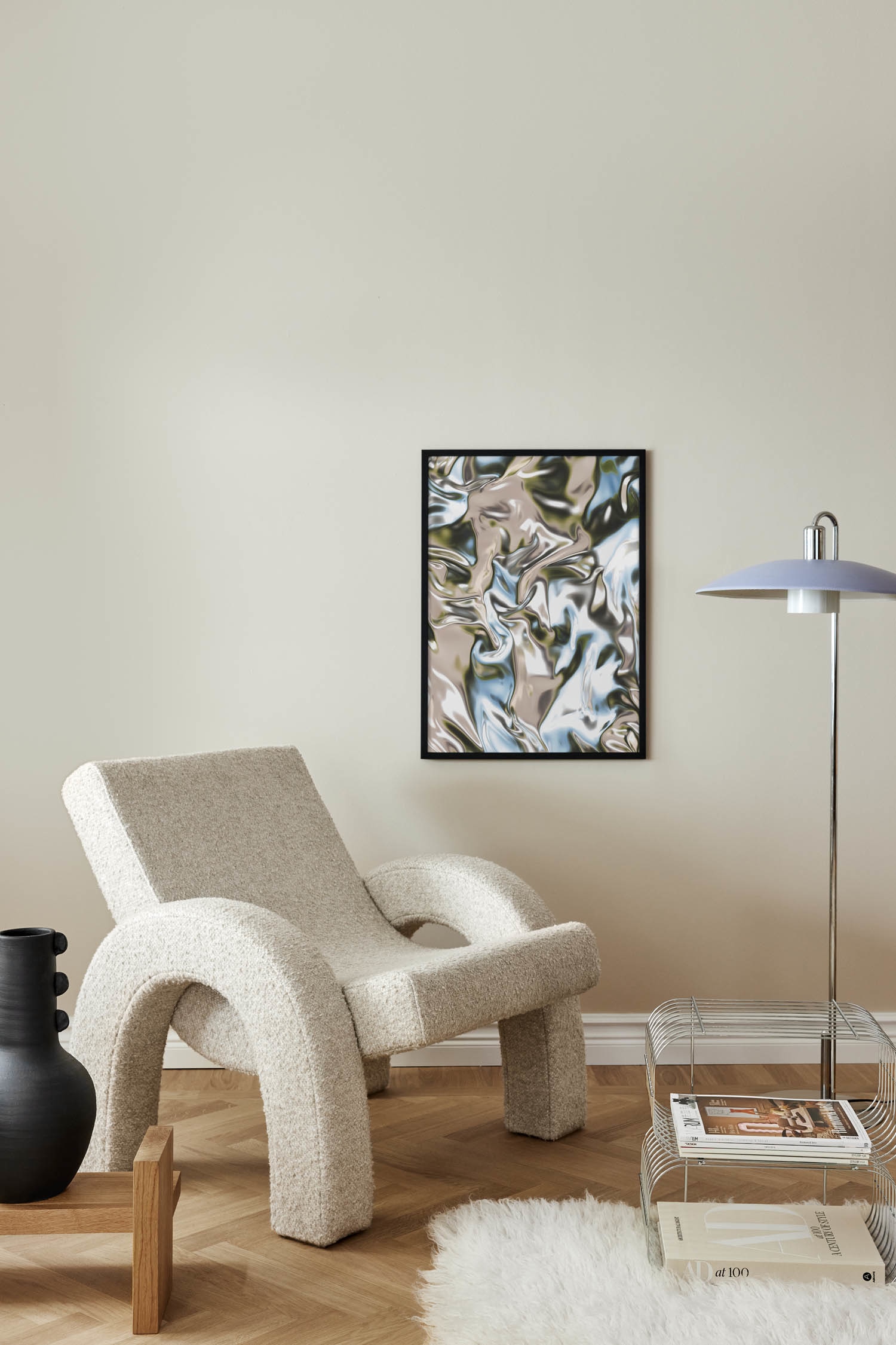 Metallic II Plakat - Biały