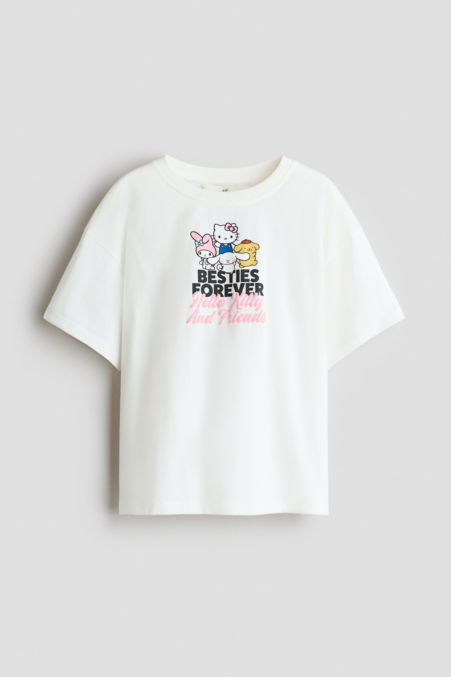 Bedrucktes Baumwoll-T-Shirt - Weiß/Hello Kitty/Hellrosa/Snoopy/Elfenbein/SmileyWorld®/Weiß/Pochacco/Helles Mattblau/Cinnamoroll/Weiß/KPop Demon Hunters/Hellgelb/CapyFun/Schwarz/KPop Demon Hunters/Rosa/Lilo & Stitch