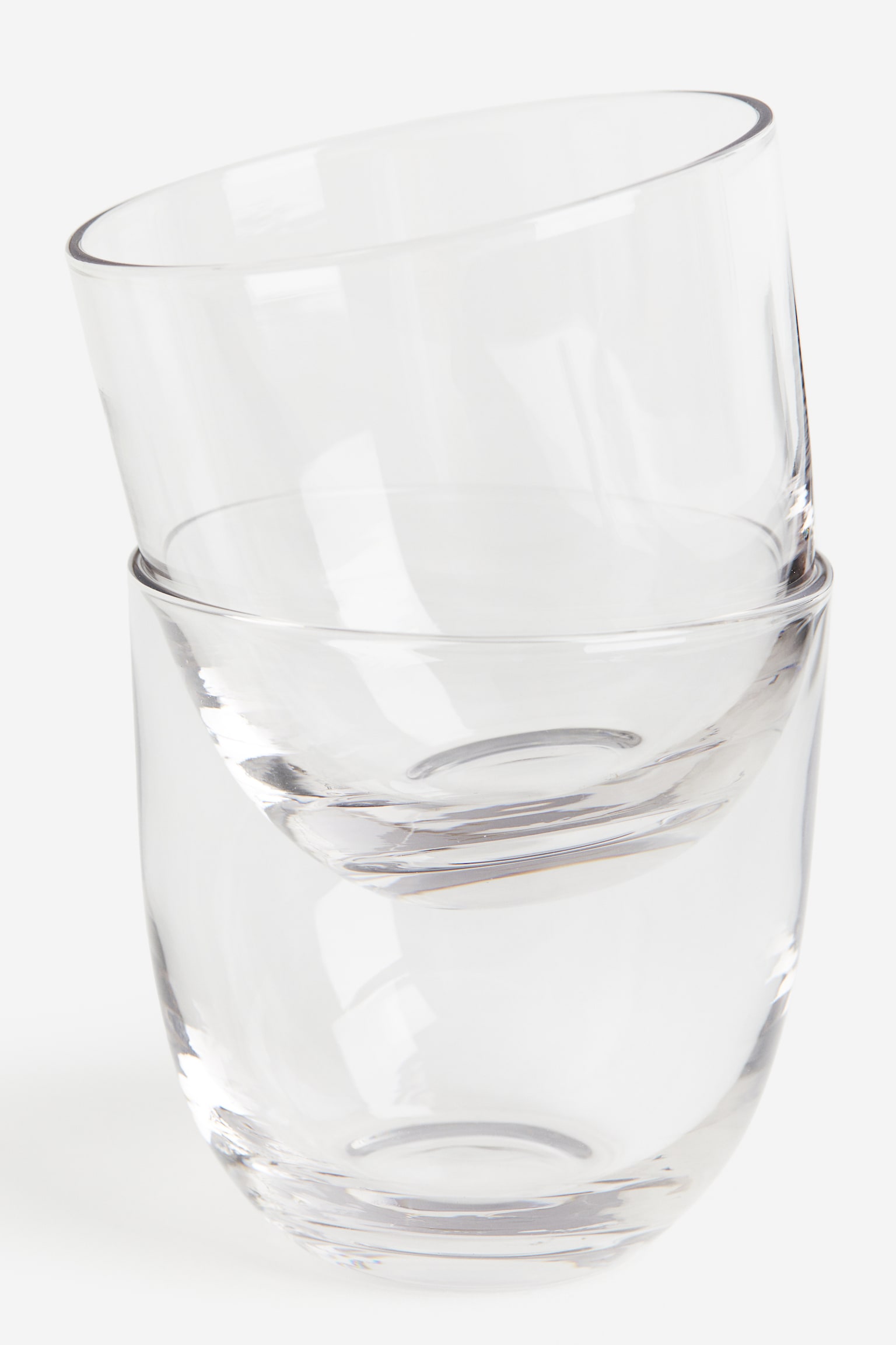 2-pack glass tumblers - Clear glass/Olive green - 4