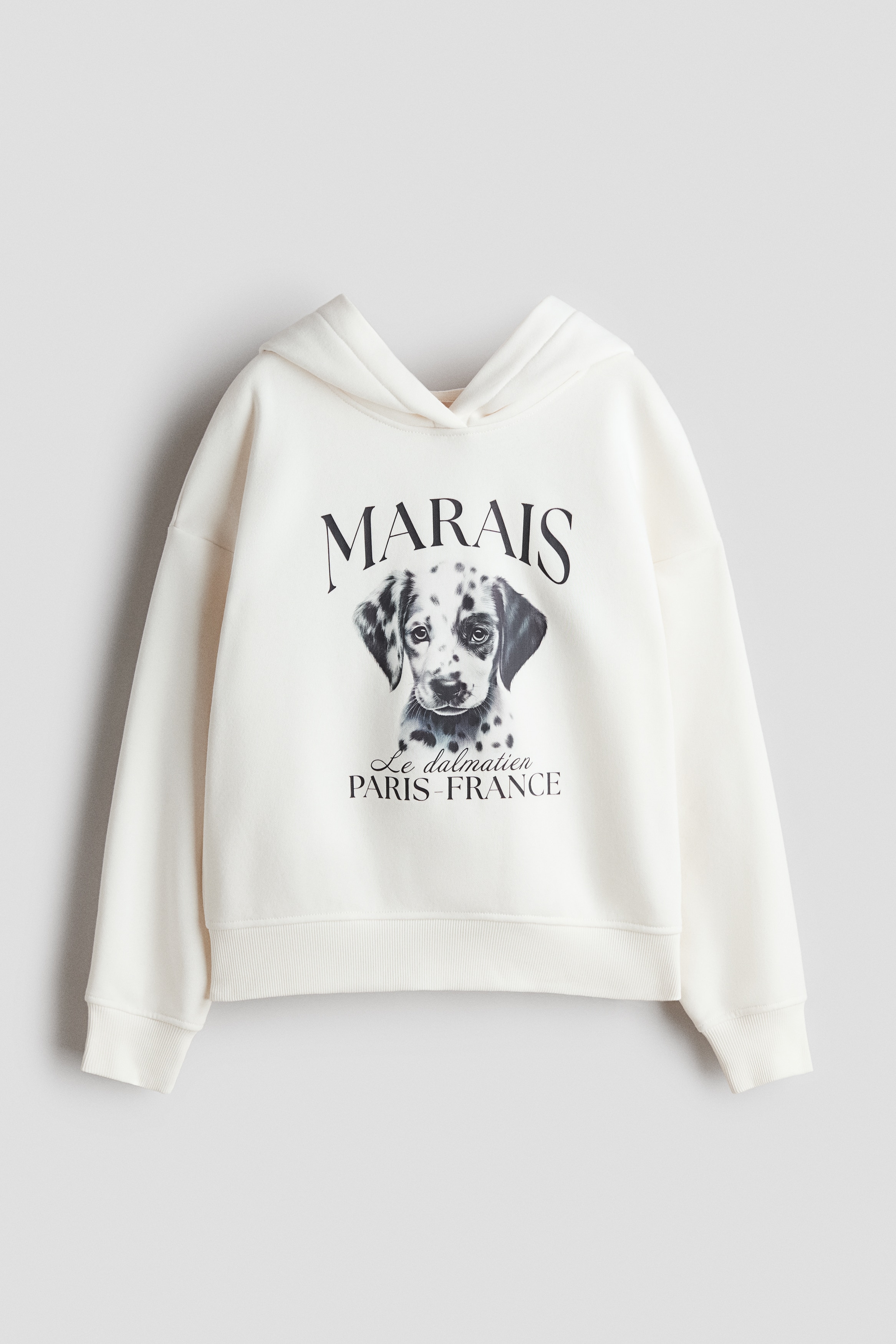 SEA(Pattern) Back Pile Hoodie」 Dalmatian Cream/Dalmatian Oversized Hoodie with Motif for kids | H&M US