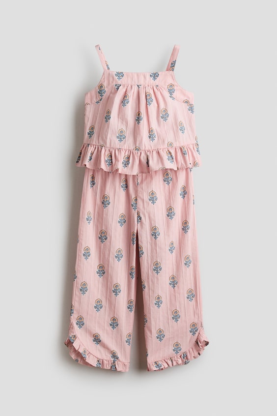 Детские топы H&M 2-Piece Ruffle-Trimmed Cotton Set