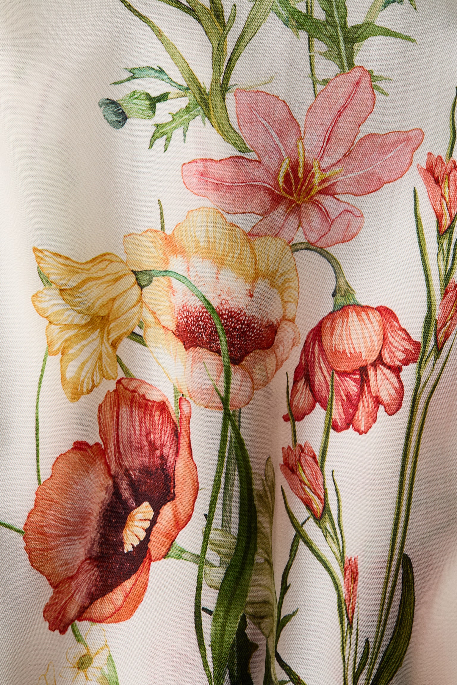 Курортна сорочка із ліоцелу з принтом - Кремовий/квітчастий - 4