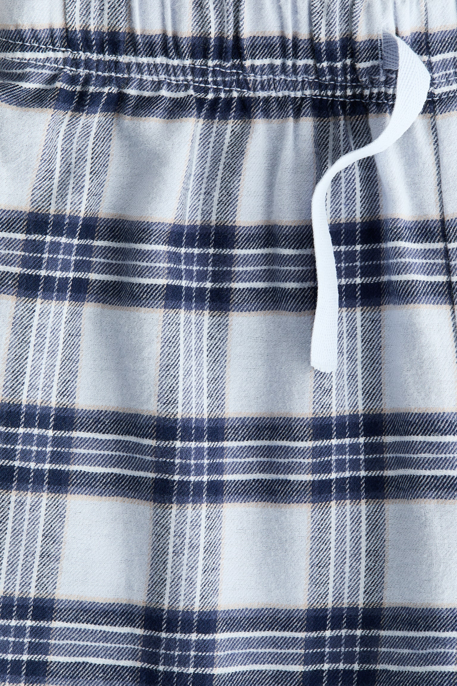 מכנסי פיג'מה מכותנה - תכלת/משבצות/שחור/משבצות - 2