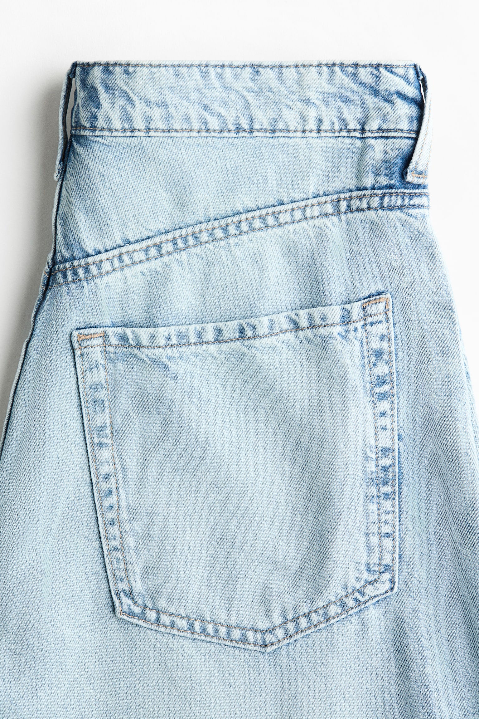 Wide High Waist Jeans - Svetla teksas plava/Tamna teksas plava/Teksas plava/Teksas plava/Bela - 8