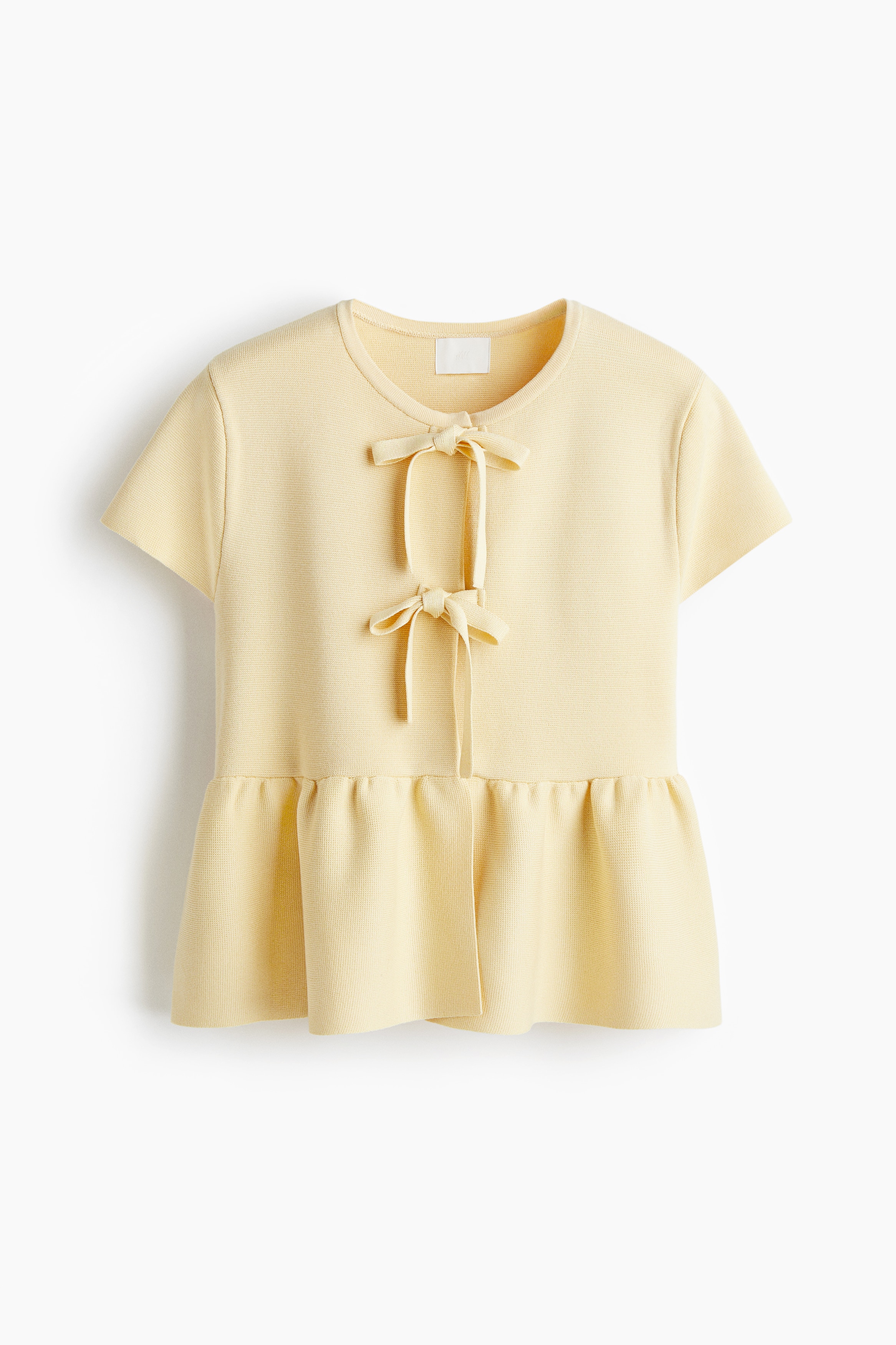 Top corto con nodo decorativo - Giallo chiaro