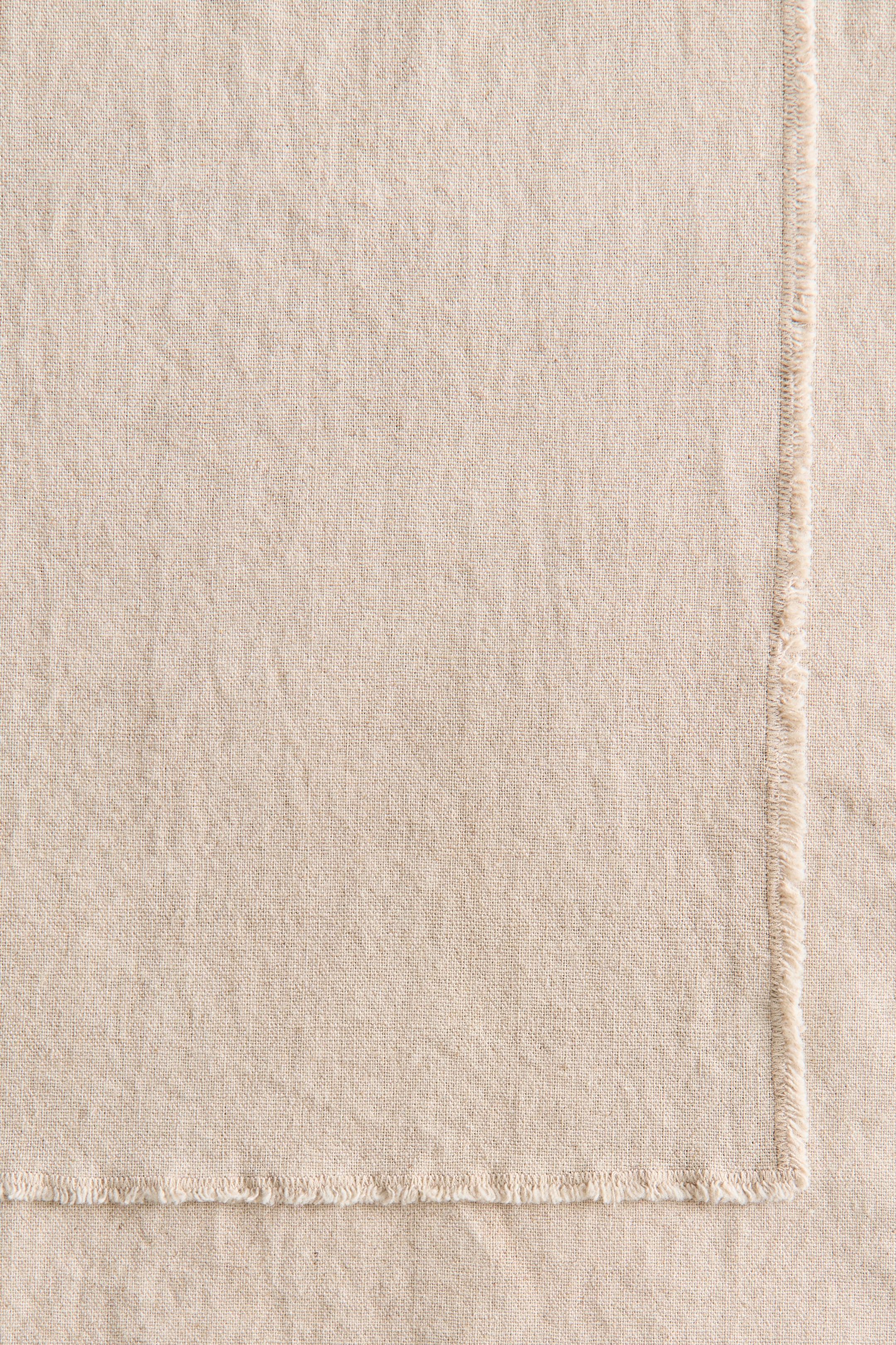 Linen-Blend Table Runner with Fringe