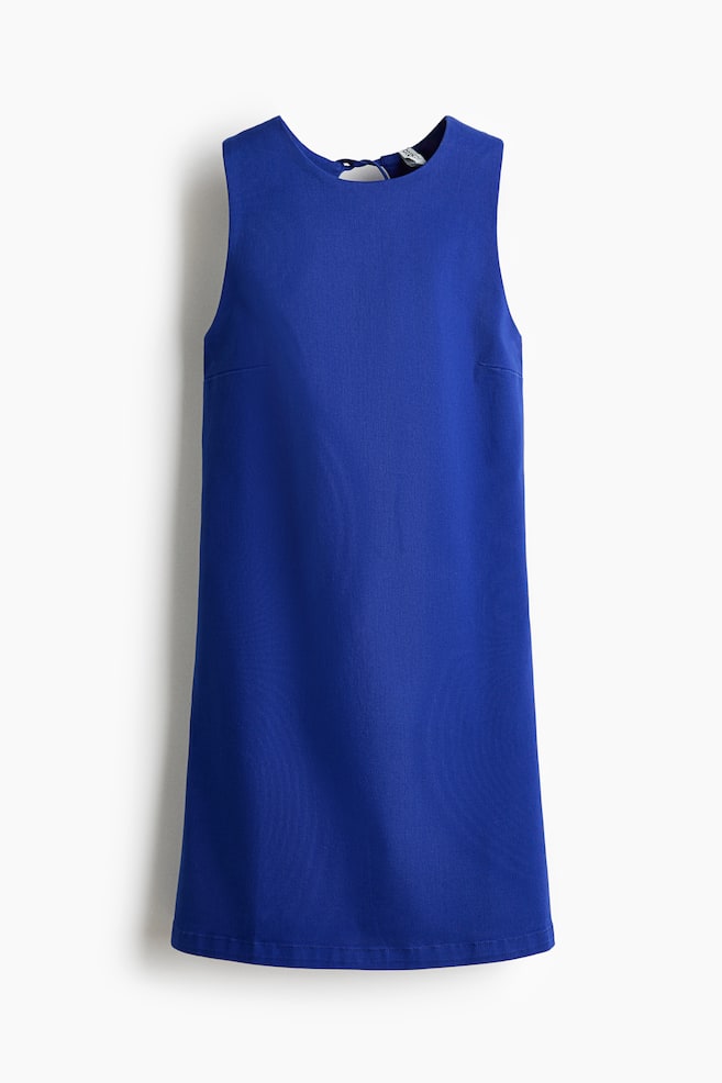 Avoselkäinen tvillimekko - Kirkkaansininen/Vaaleanbeige/Kuviollinen/Kermanvaalea - 1