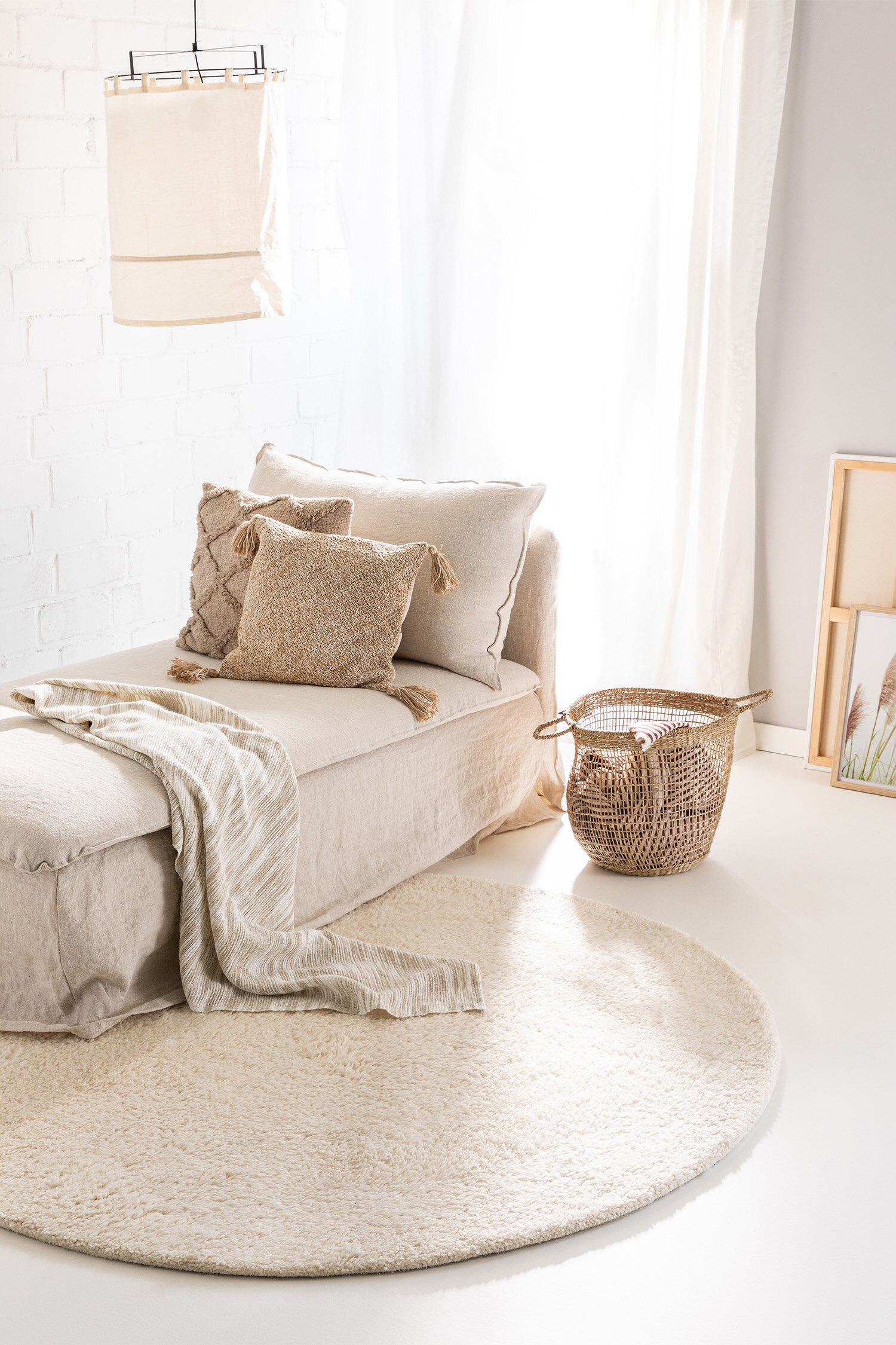 Wollen Vloerkleed Berber - Crème