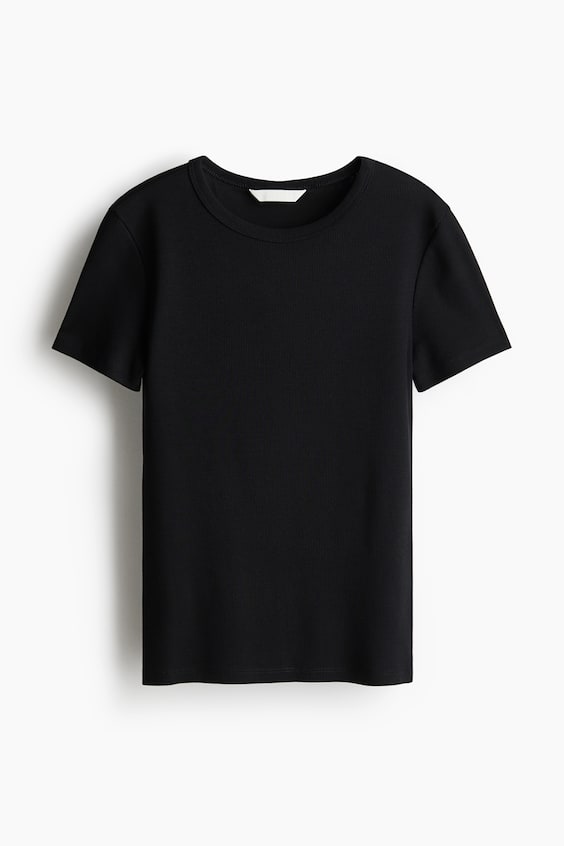 Женские футболки H&M Ribbed T-Shirt