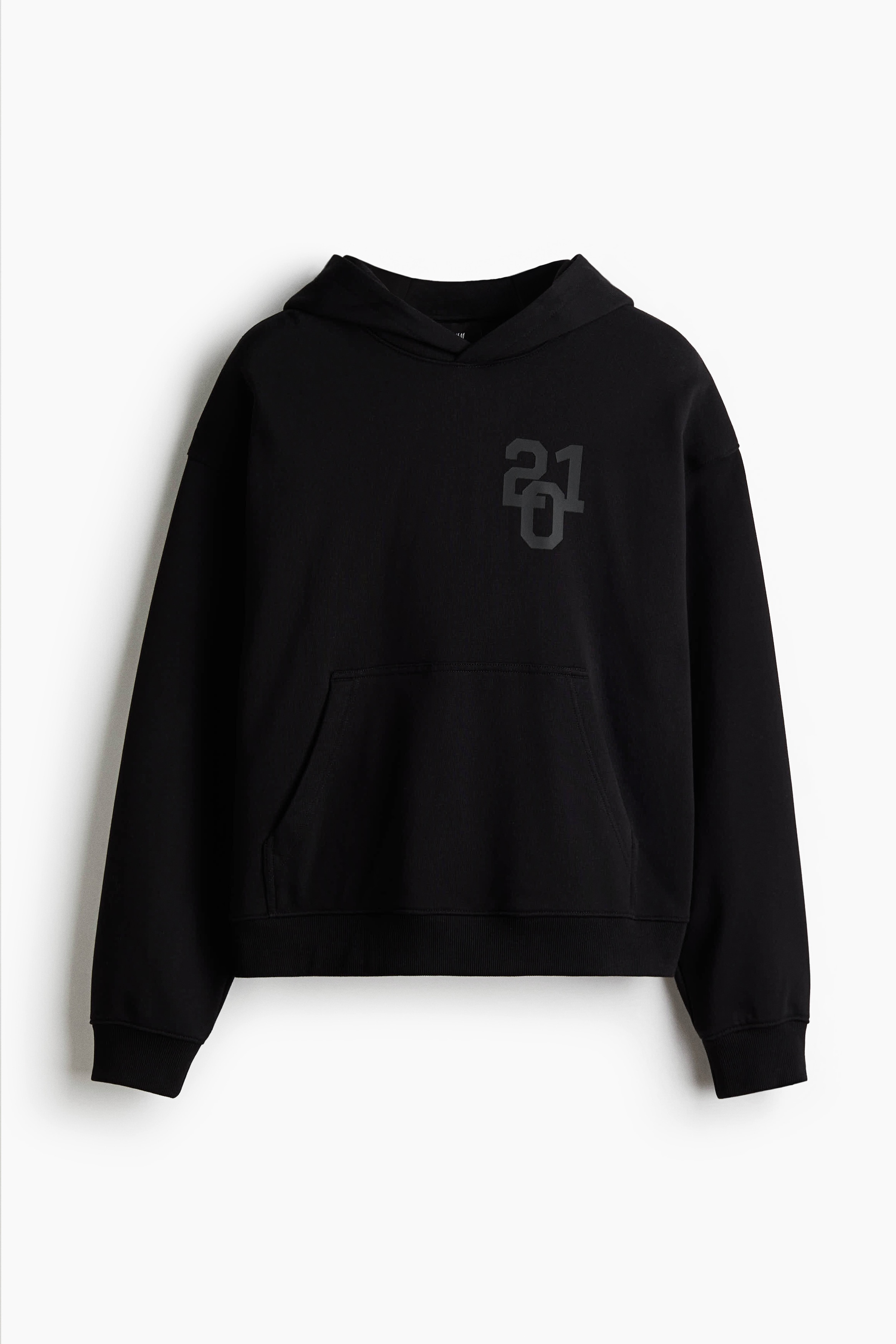 Mikina s kapucí Oversized Fit Boxy - Černá/Světle šedý melír/Světle béžová/21