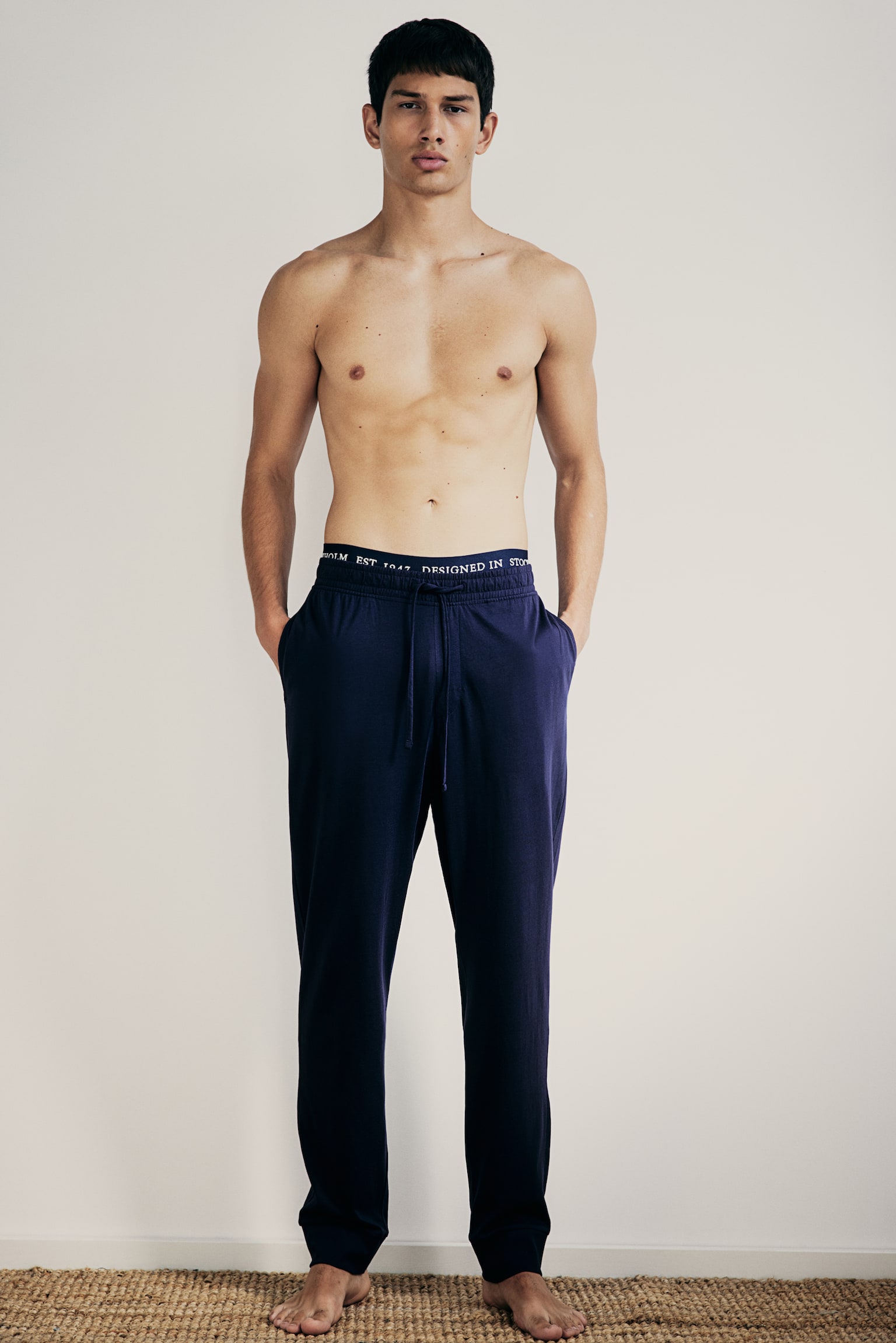 2-pack Regular Fit pyjama bottoms - Grey marl/Navy blue/Burgundy/Grey marl/Grey/Grey marl/Black/Dark grey marl - 1