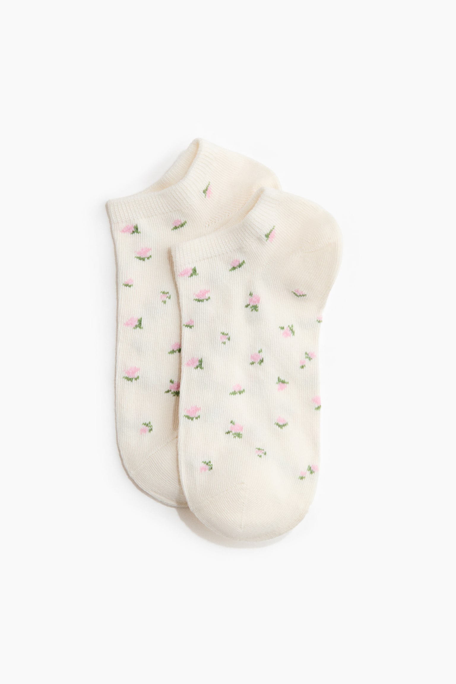 7-pack trainer socks - Cream/Floral/White/Ribbed/White/Light grey marl/White - 2