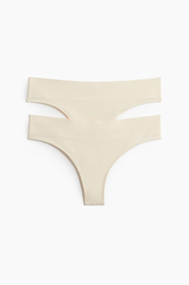 2-Pack Seamless Brazilian Briefs - Cream/Dark brown/Black - 1