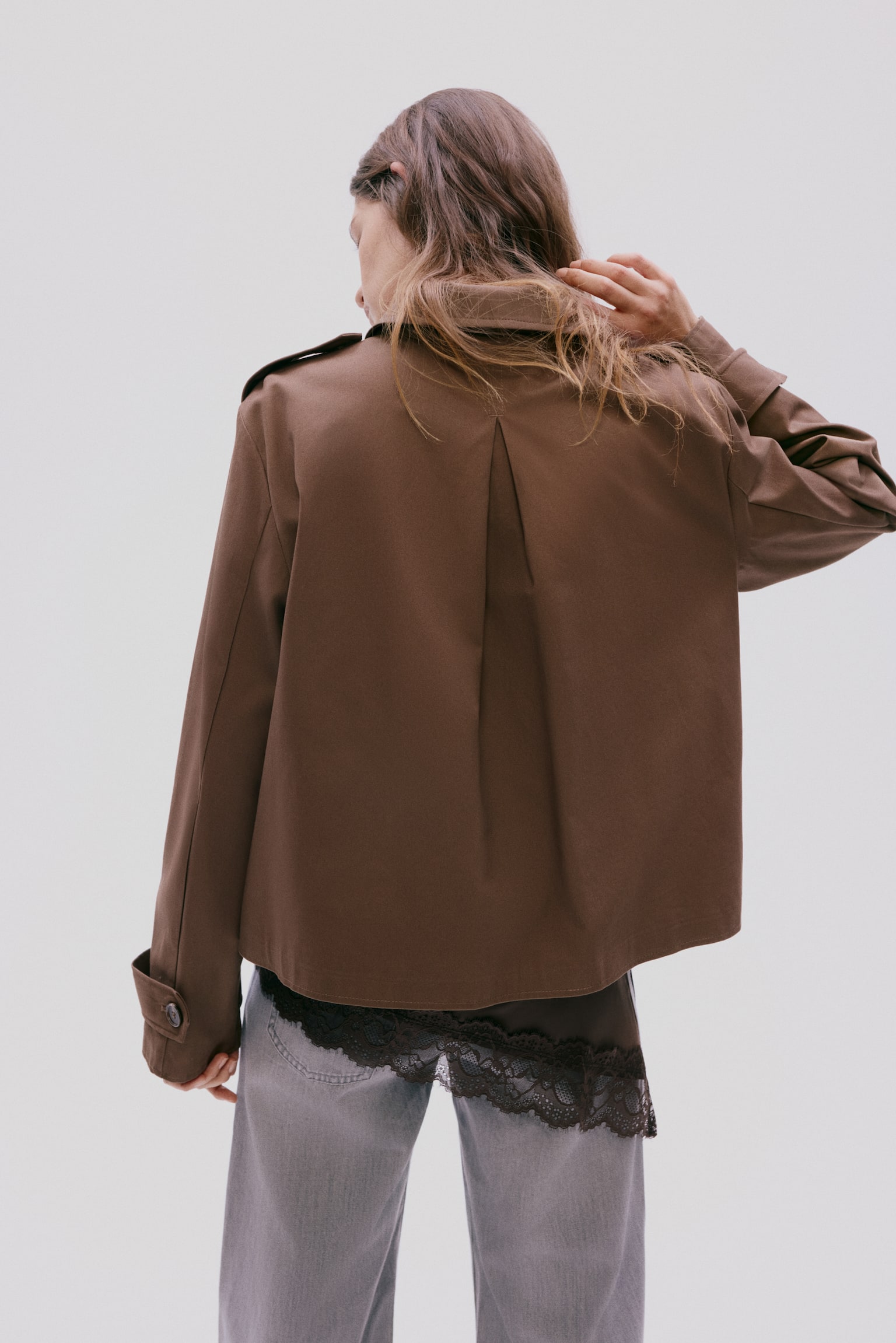 Veste façon trench en coton - Beige foncé/Beige/Dark khaki green - 4