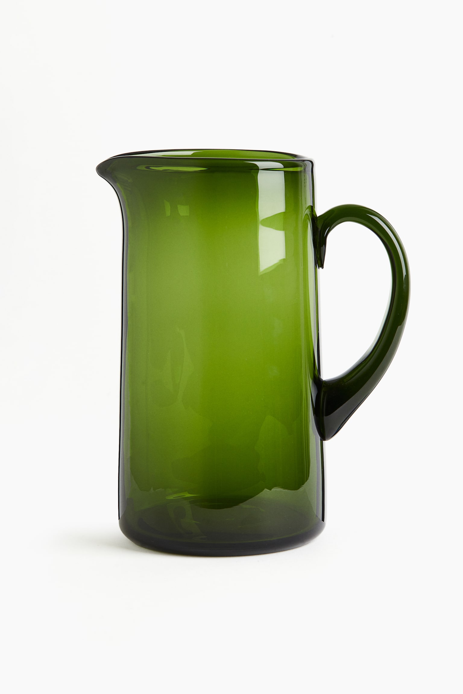 Tapered glass jug - Olive green/Clear glass - 1