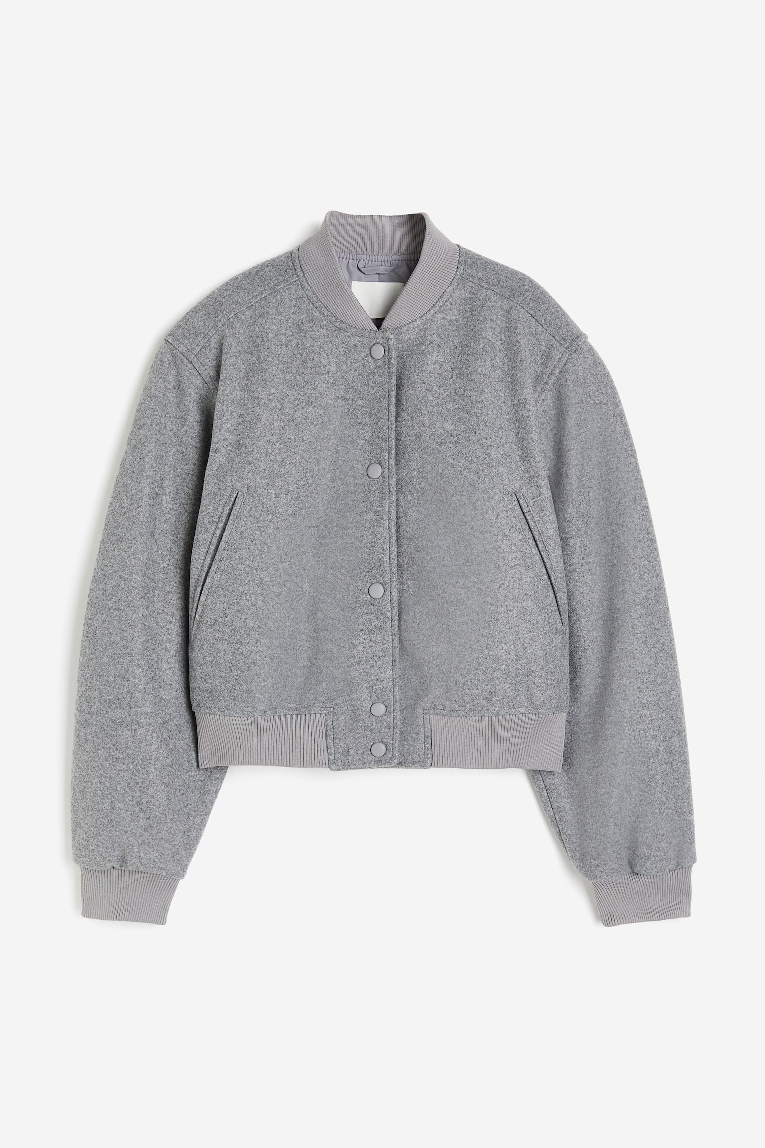 Felted Bomber Jacket - Grey - 1