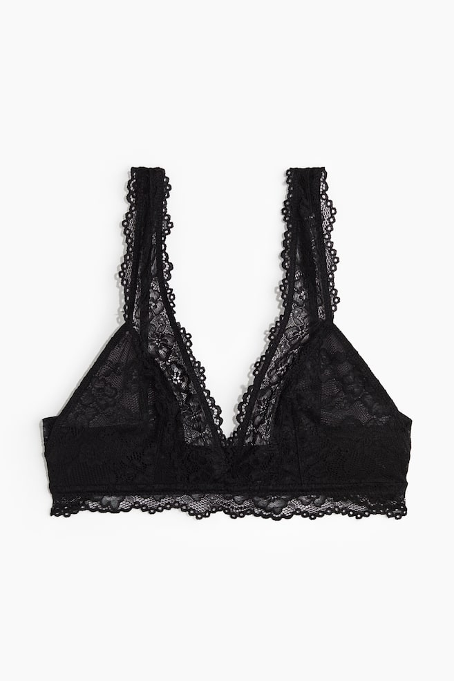 Soft lace bra - Black - 1
