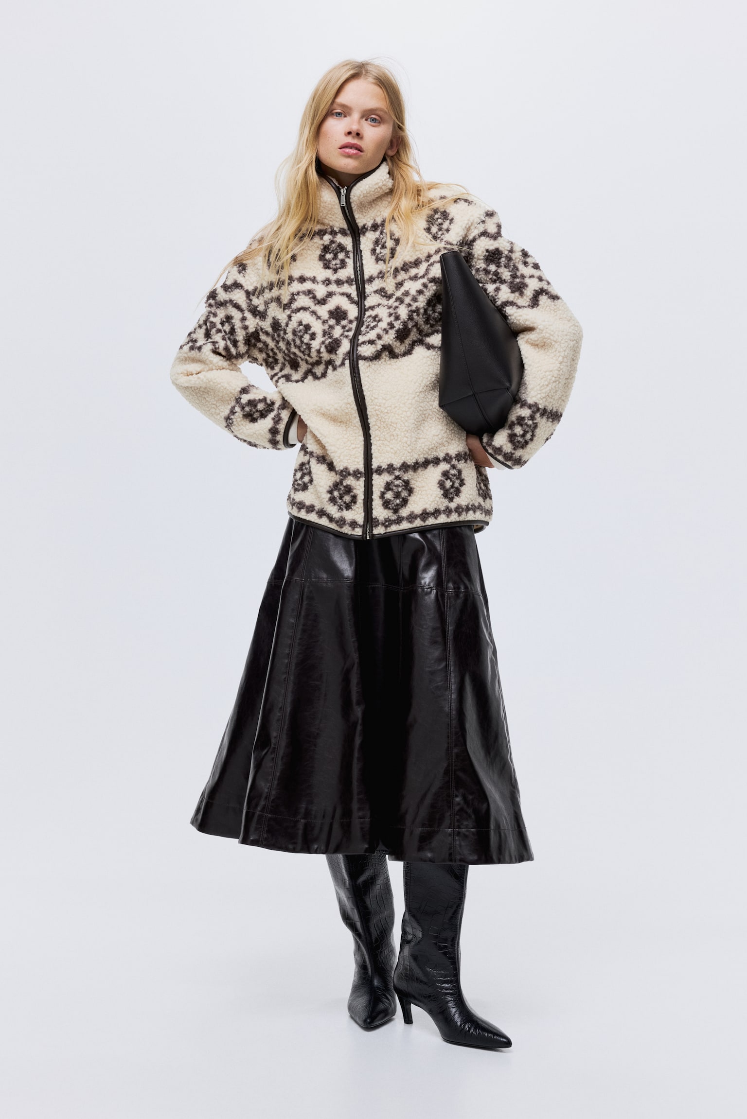 Teddy jacket - Light beige/Patterned - 6