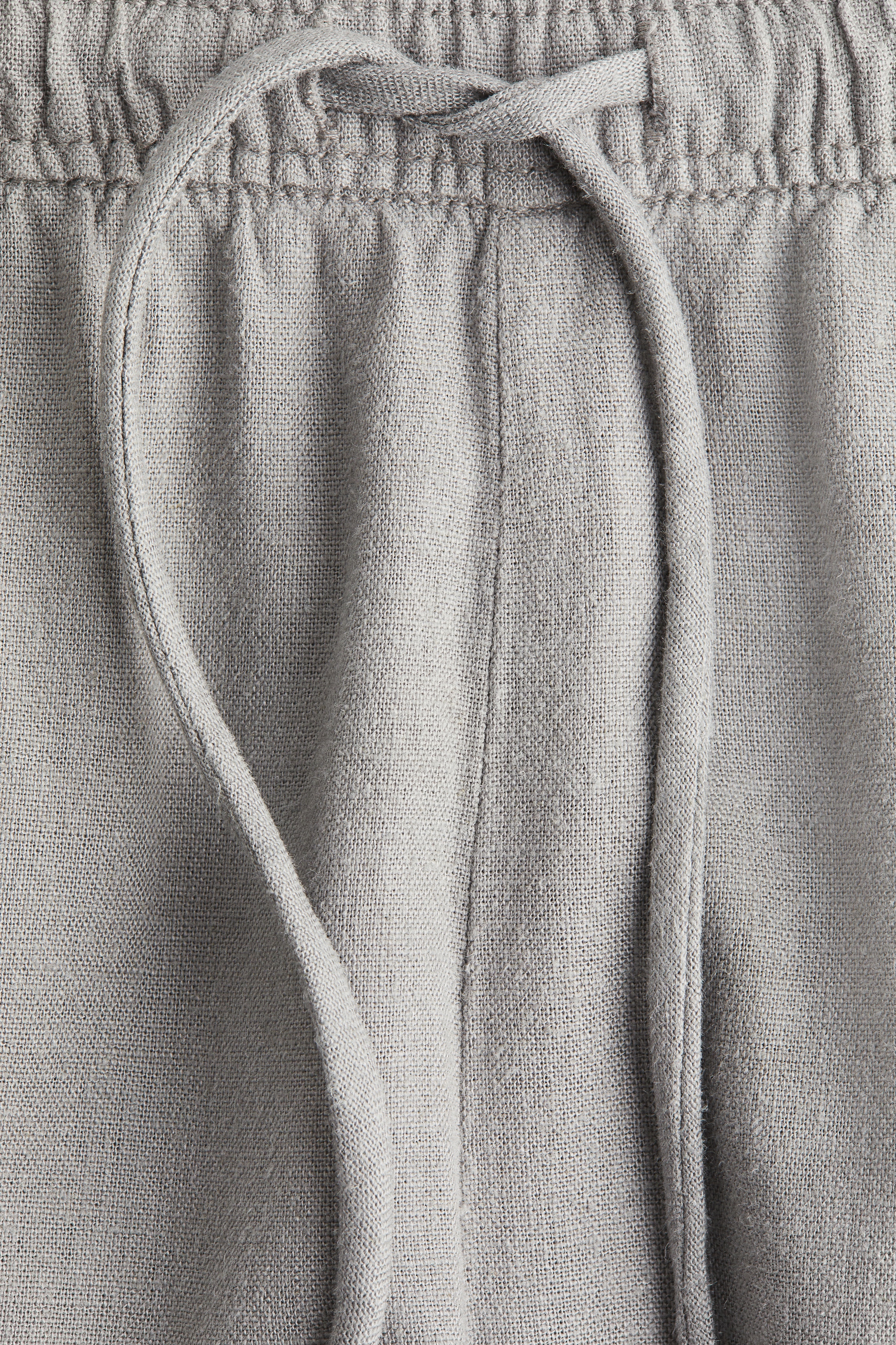 Linen-blend drawstring trousers