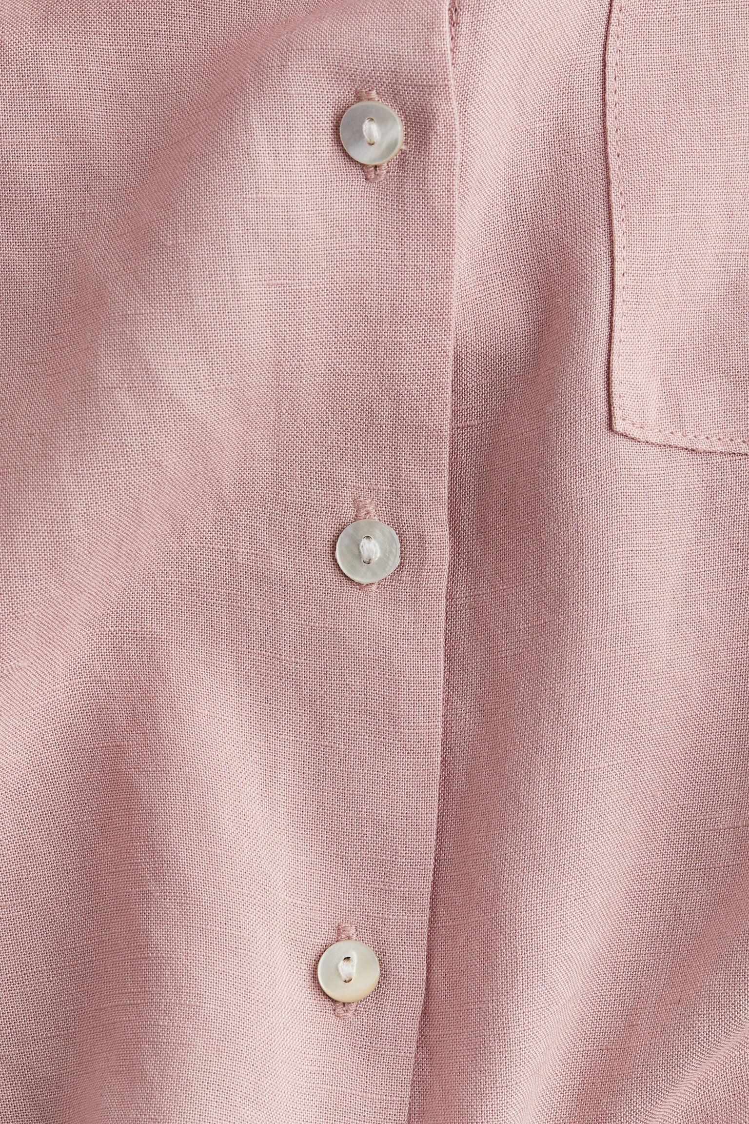 Linen-blend shirt - Dusty pink/Beige/White - 5