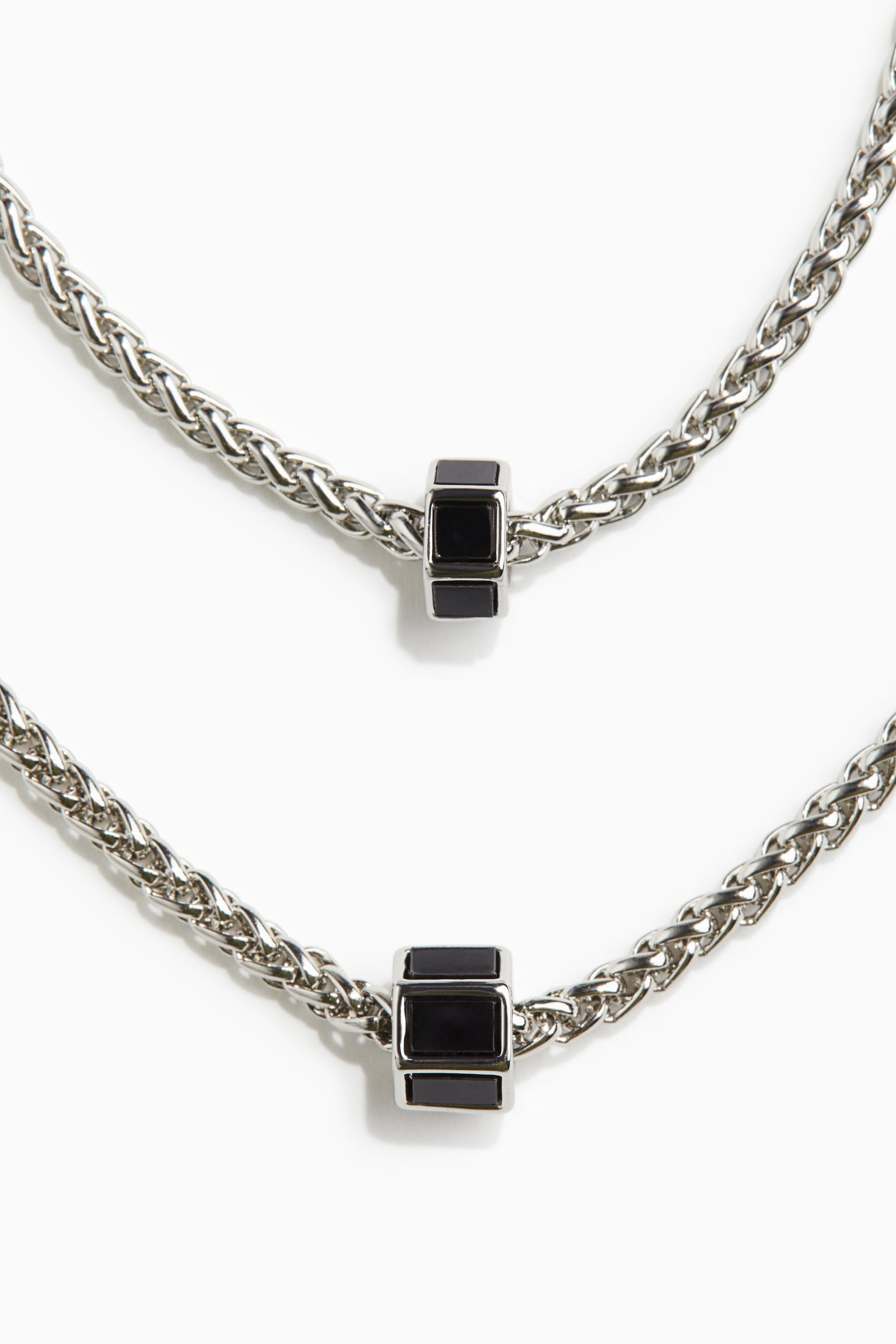 Necklace and bracelet - Silver-coloured/Black - 2