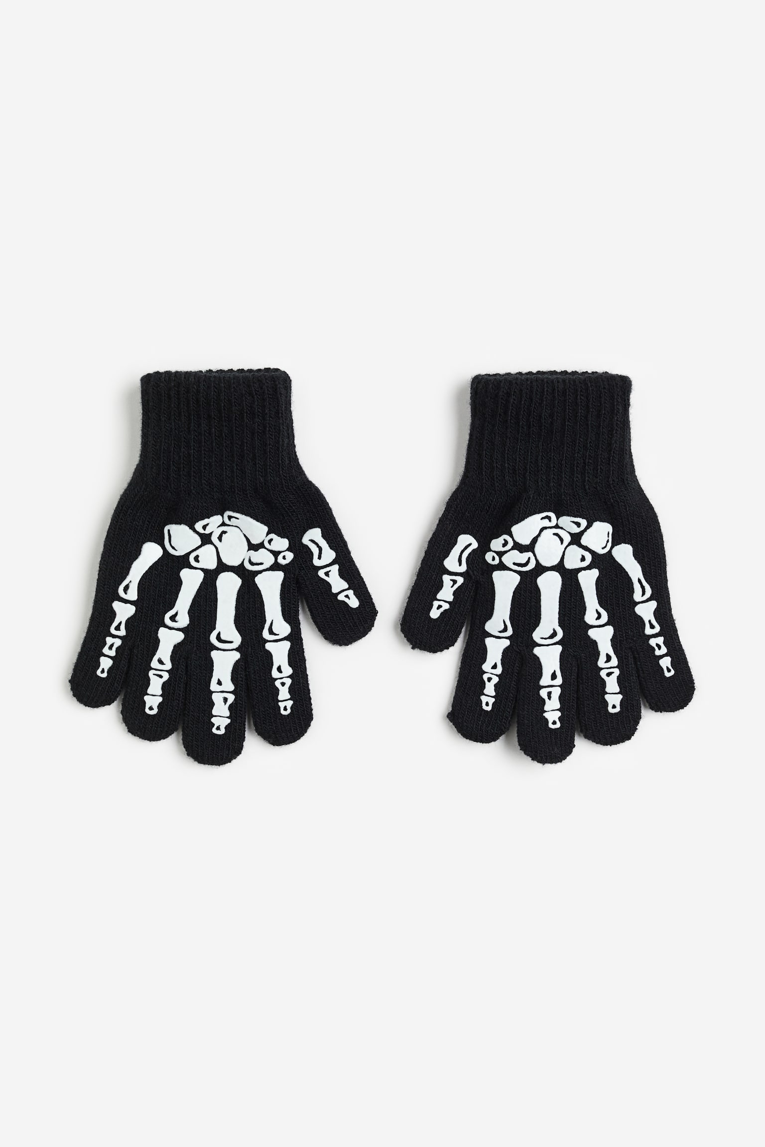 Printed gloves - Black/Skeleton - 1