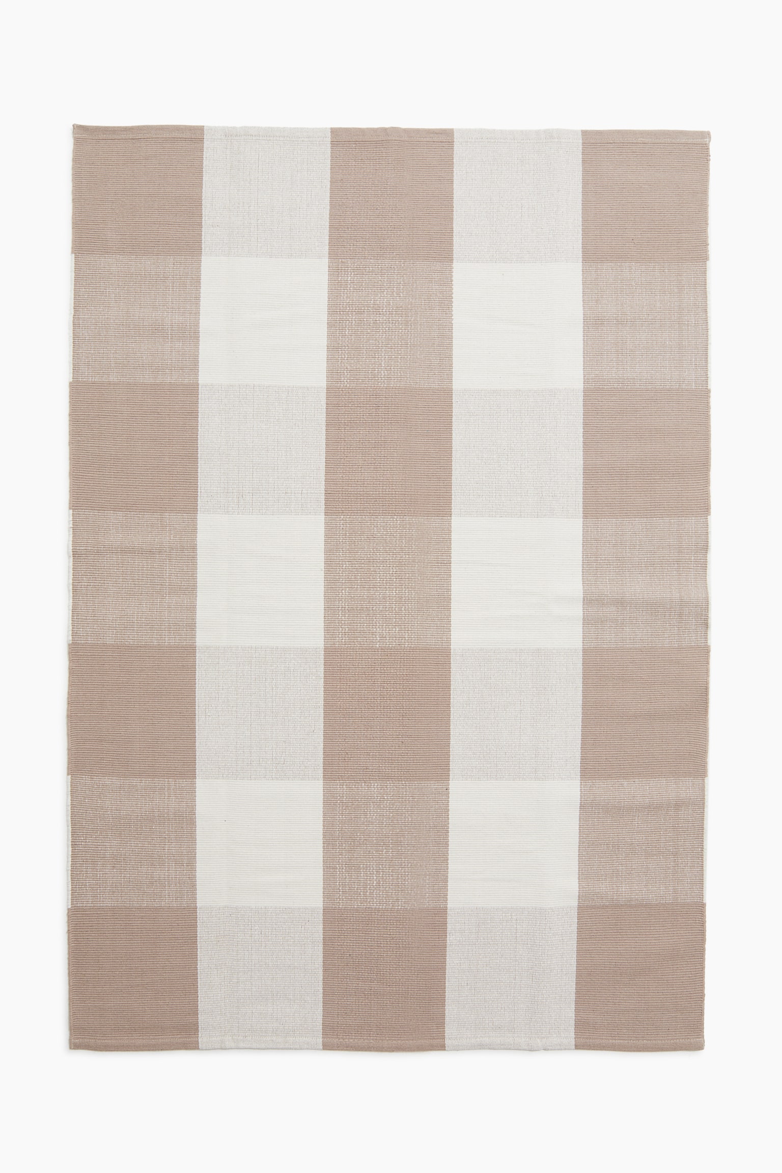 Checked flat weave rug - Beige/Checked - 1