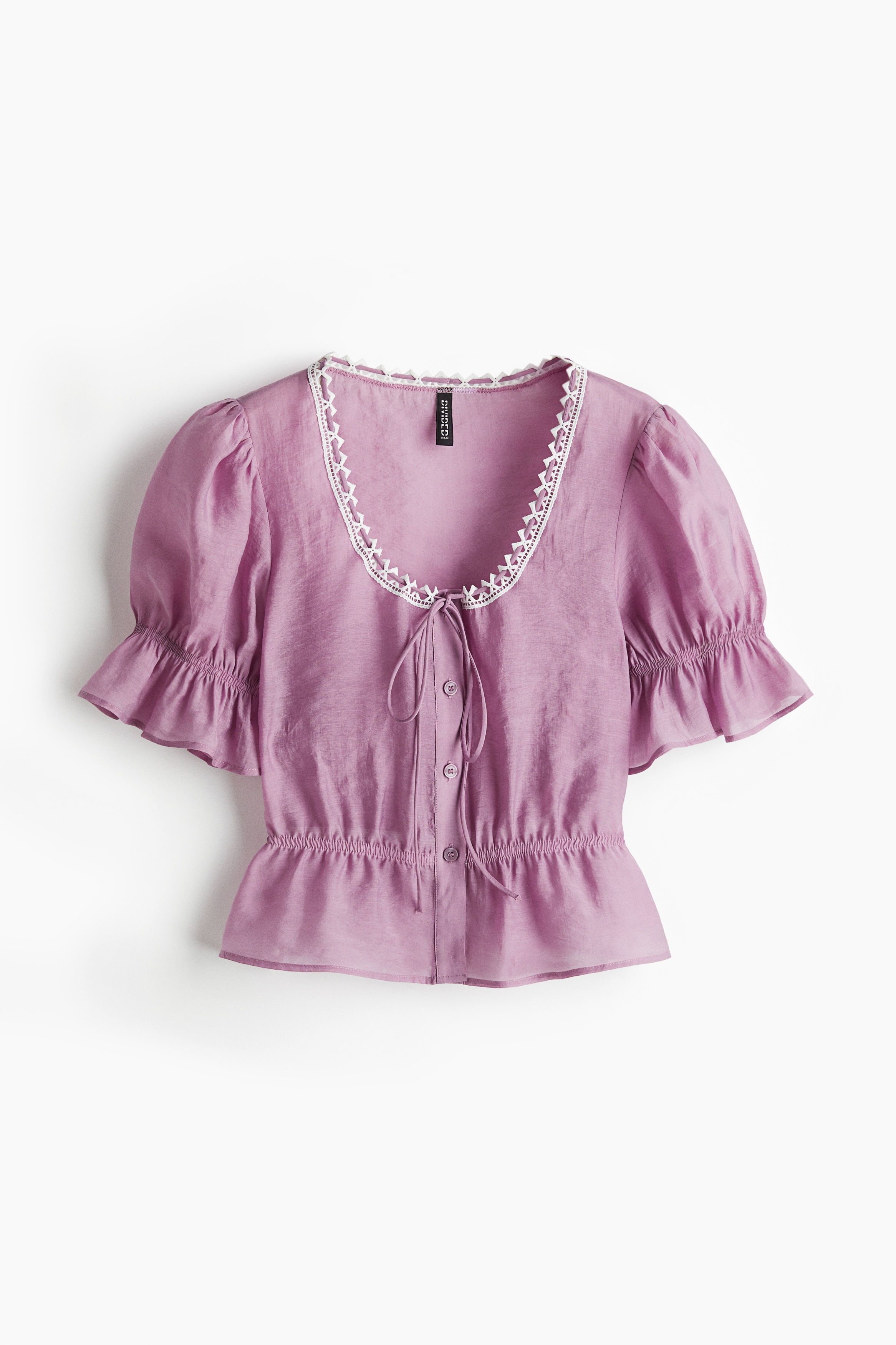 Blusa peplum com mangas curtas - Lilás claro