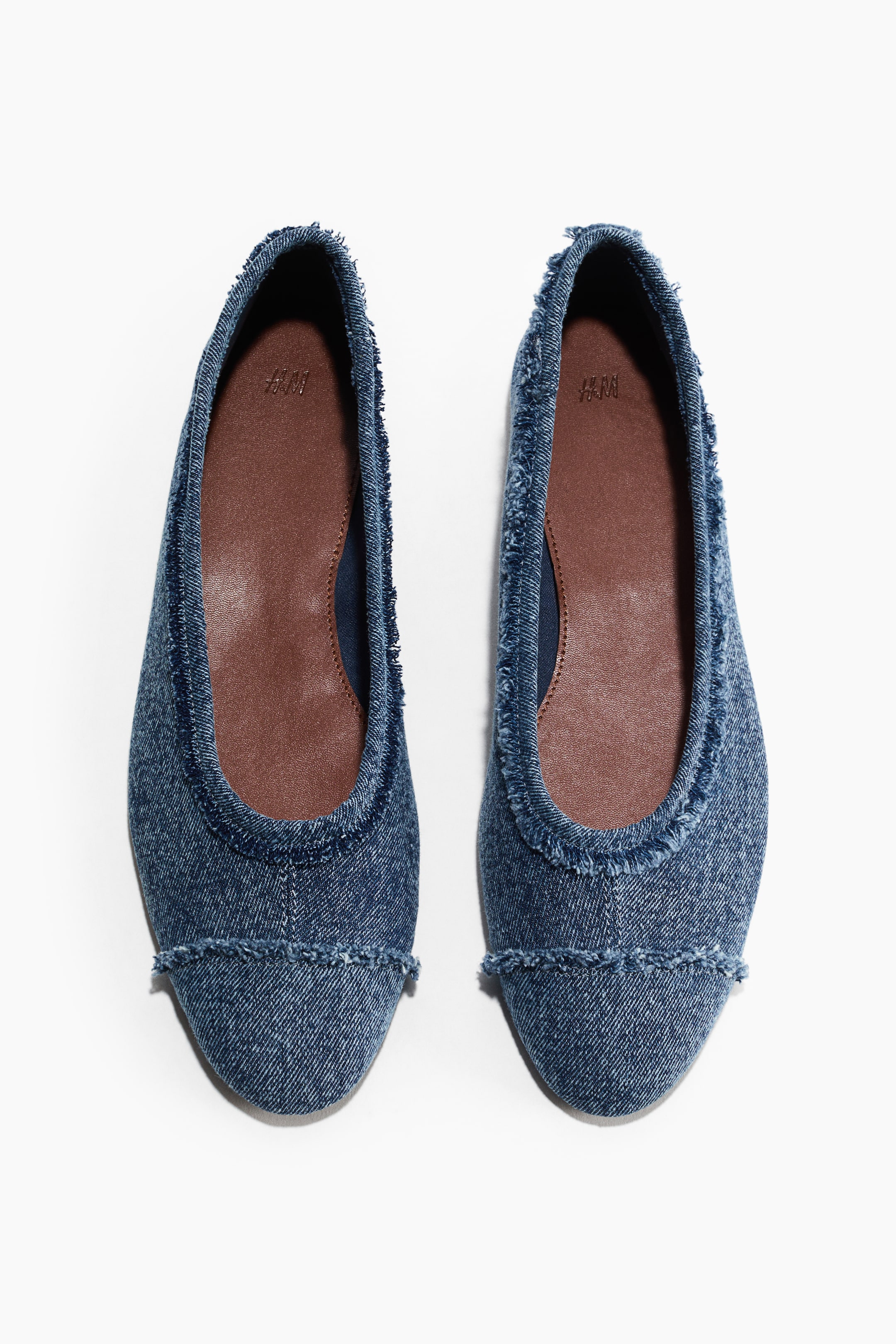 Frayed Cotton Ballet Flats