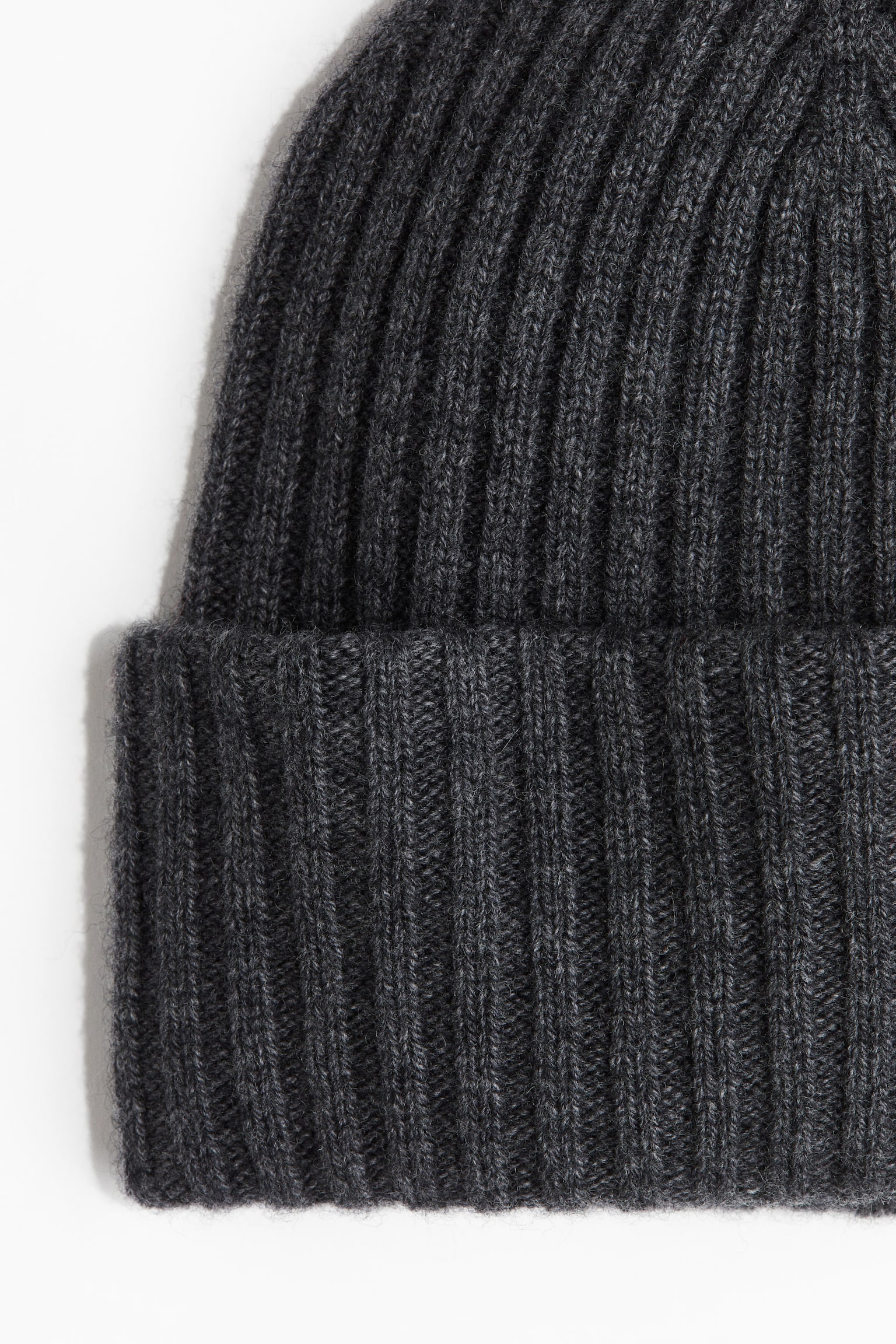 Cashmere-blend beanie - Dark grey marl/Greige - 2