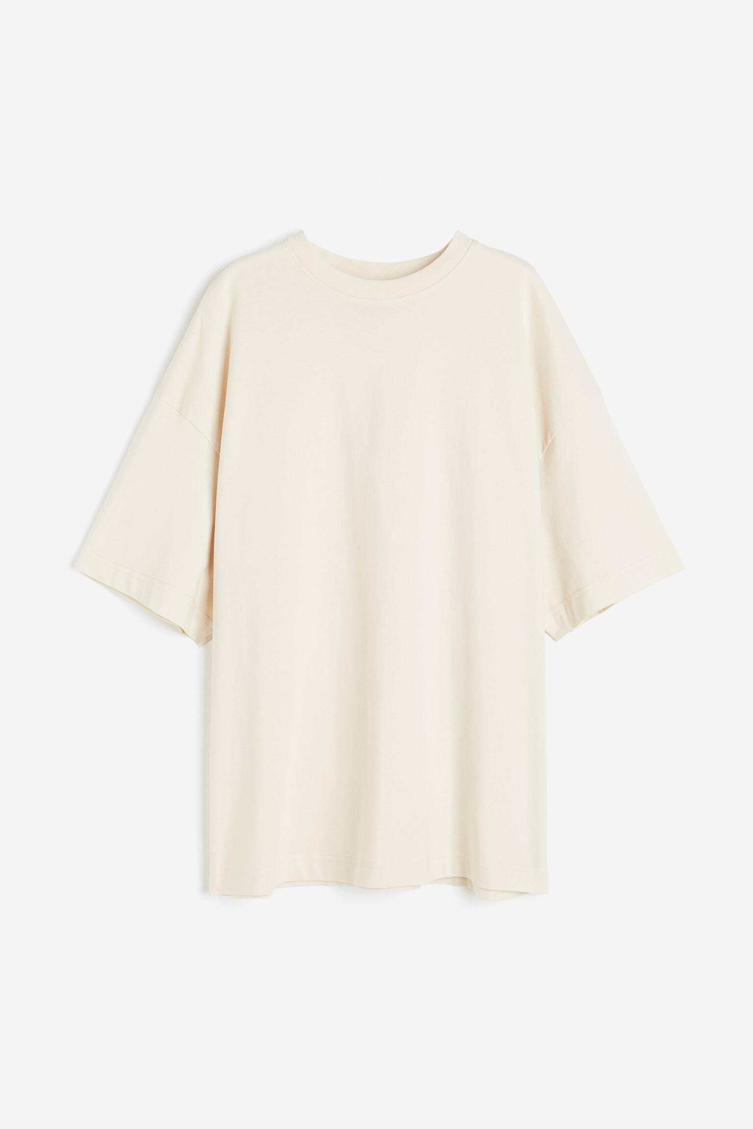 Áo thun dáng thụng - Màu be nhạt - 1