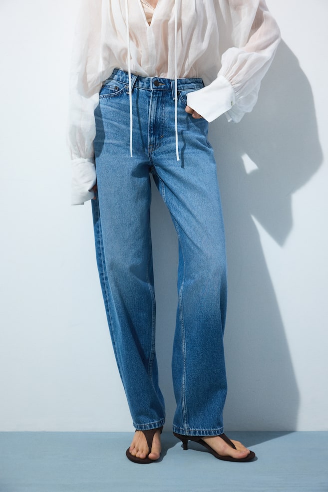 Barrel High Waist Jeans - Denim blue/Dark denim blue - 5