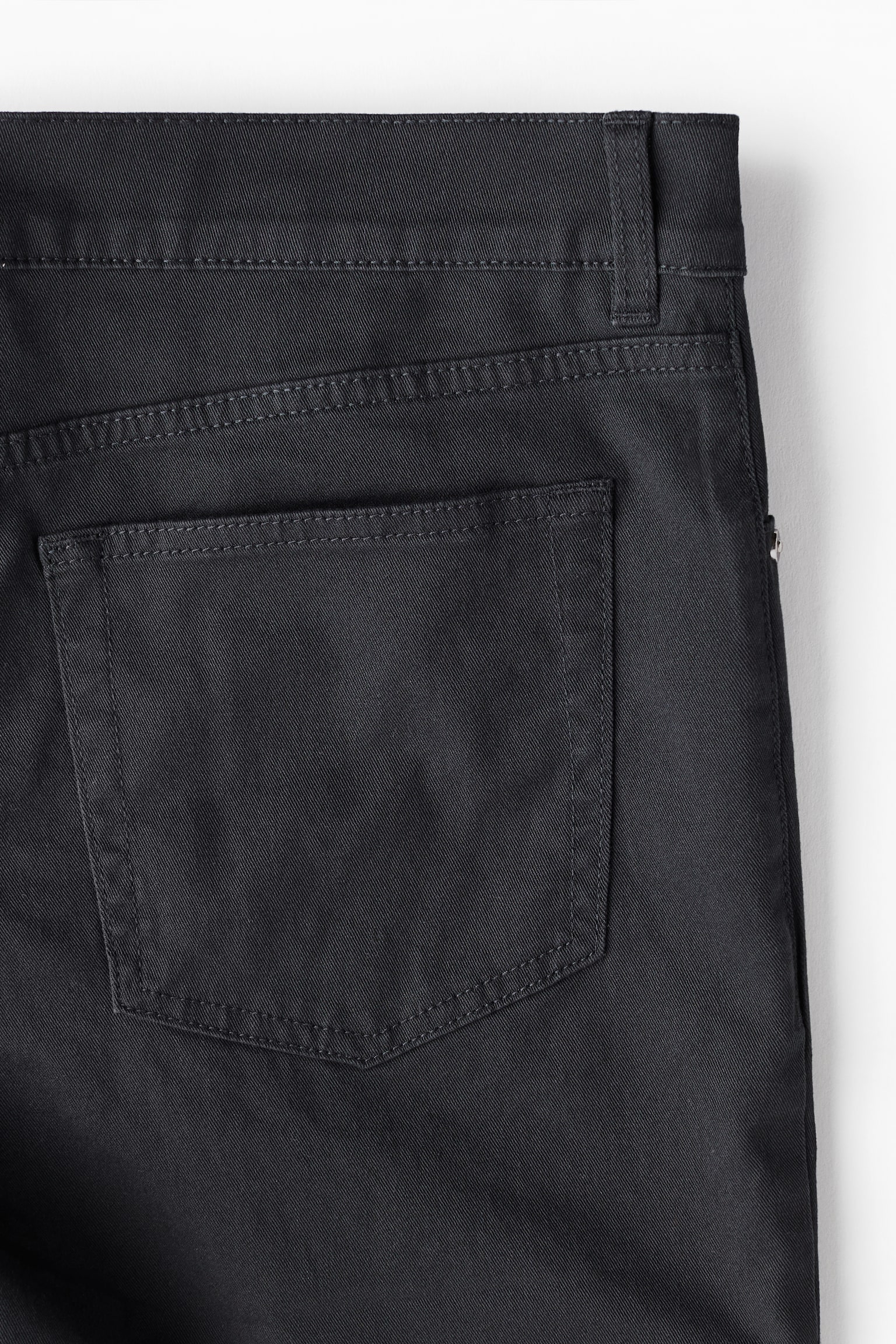 Slim Fit Cotton twill shorts - Dark grey/Light beige/Black/White/Dark grey - 5