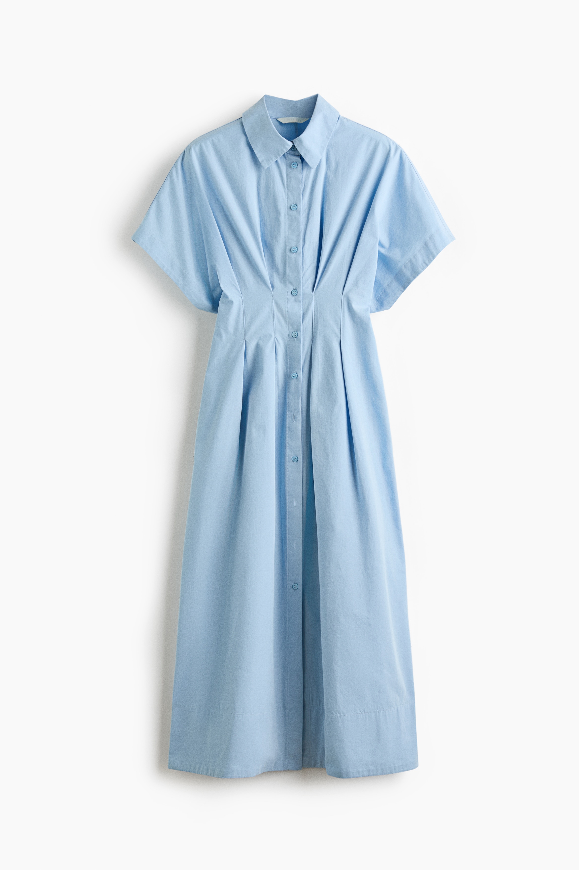 Waisted cotton shirt dressModel