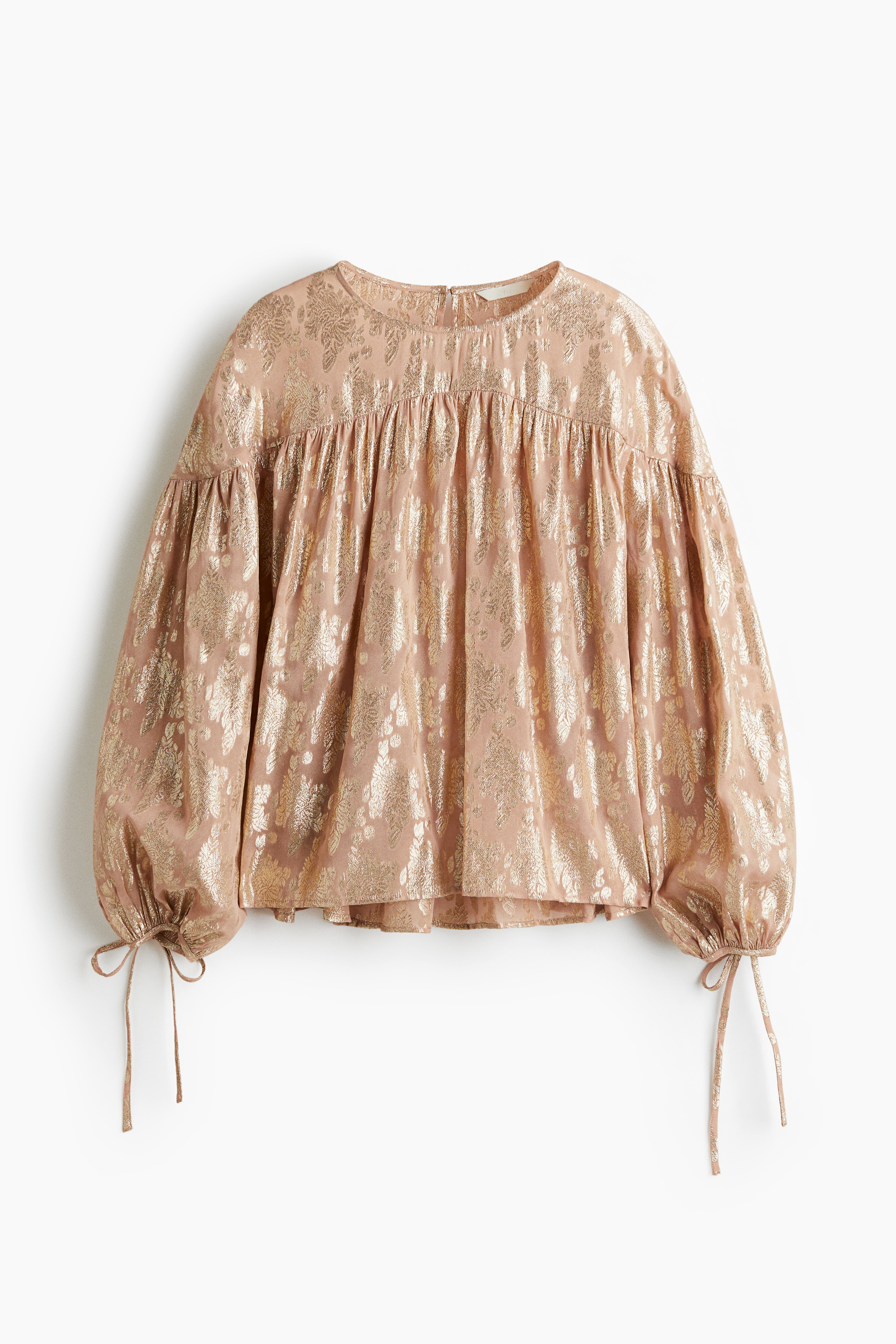 Oversized jacquard-weave blouse - 米色/印花