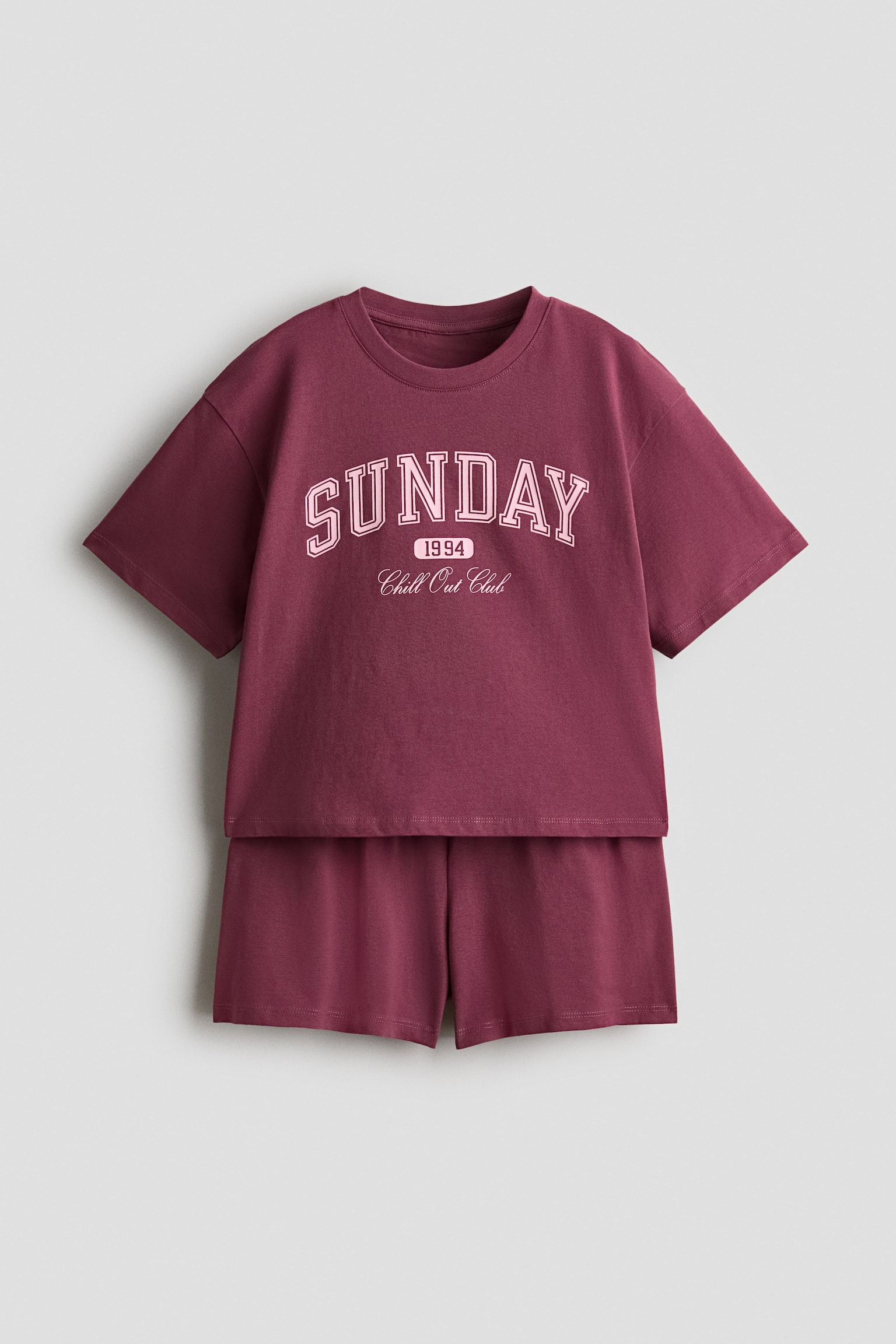 Cotton pyjamas - Dark pink/Sunday/Light grey marl/Bows/White/Paris