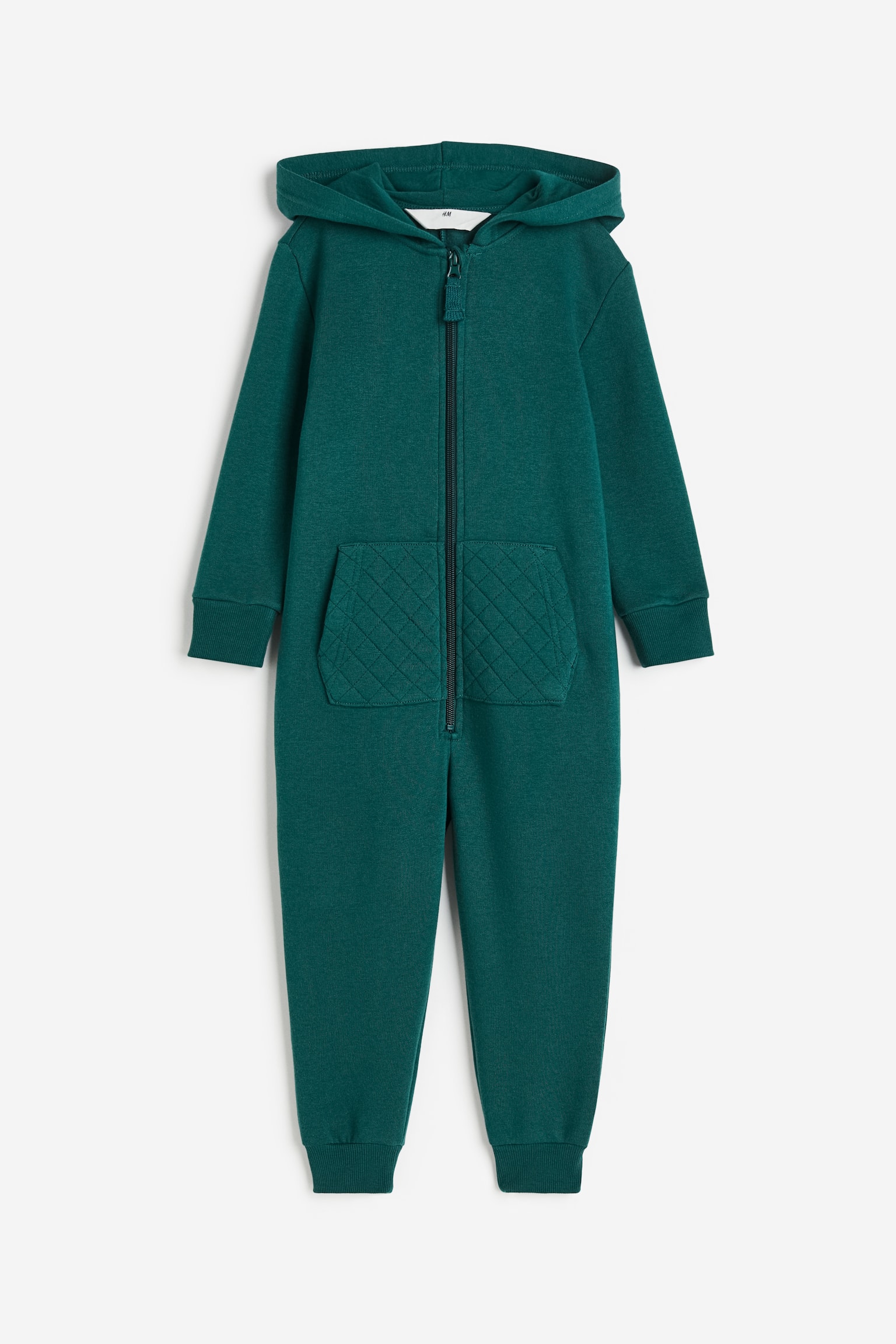 Hooded sweatshirt all-in-one suit - Dark green - 1