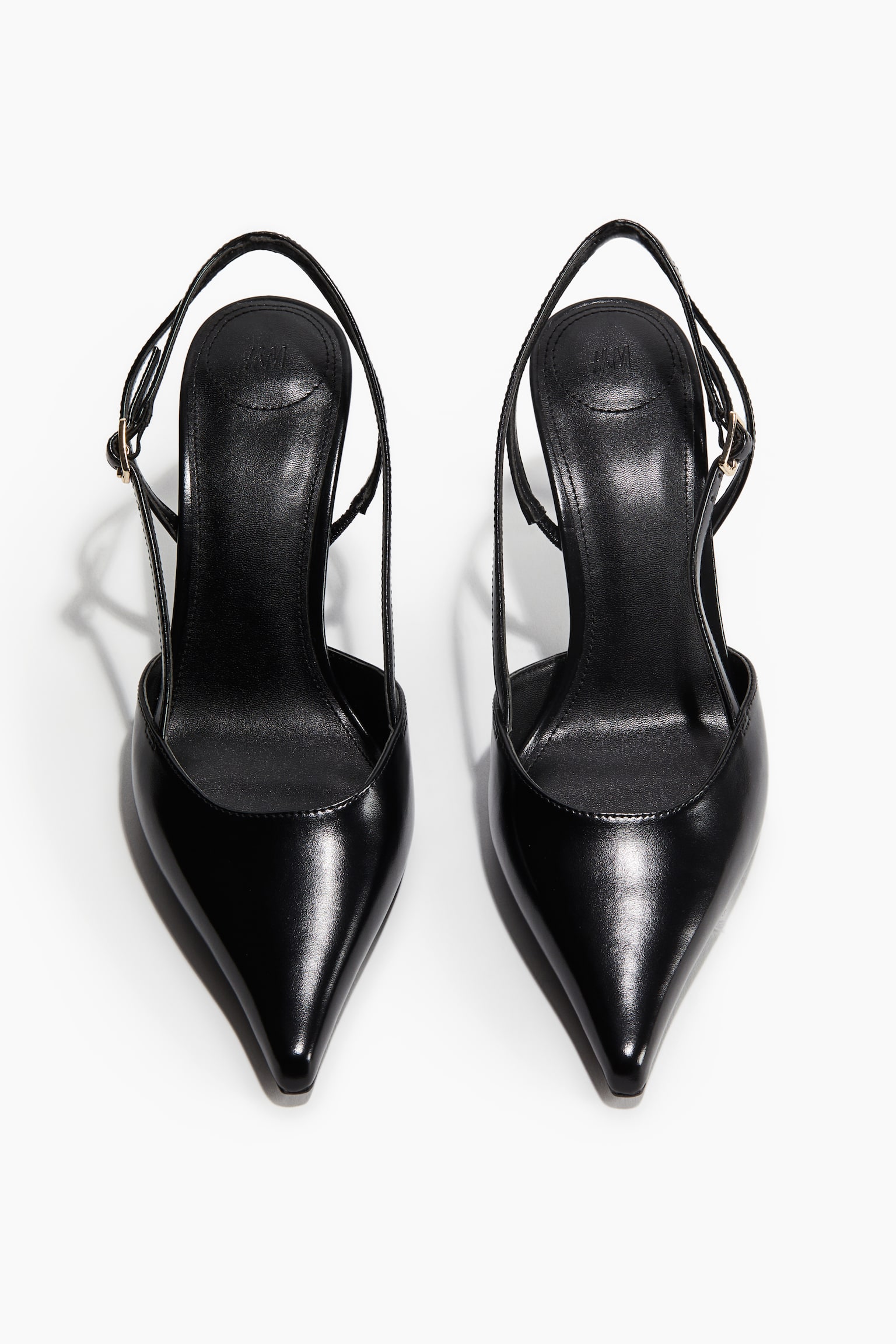 Pointed Slingback Pumps - Black - 2