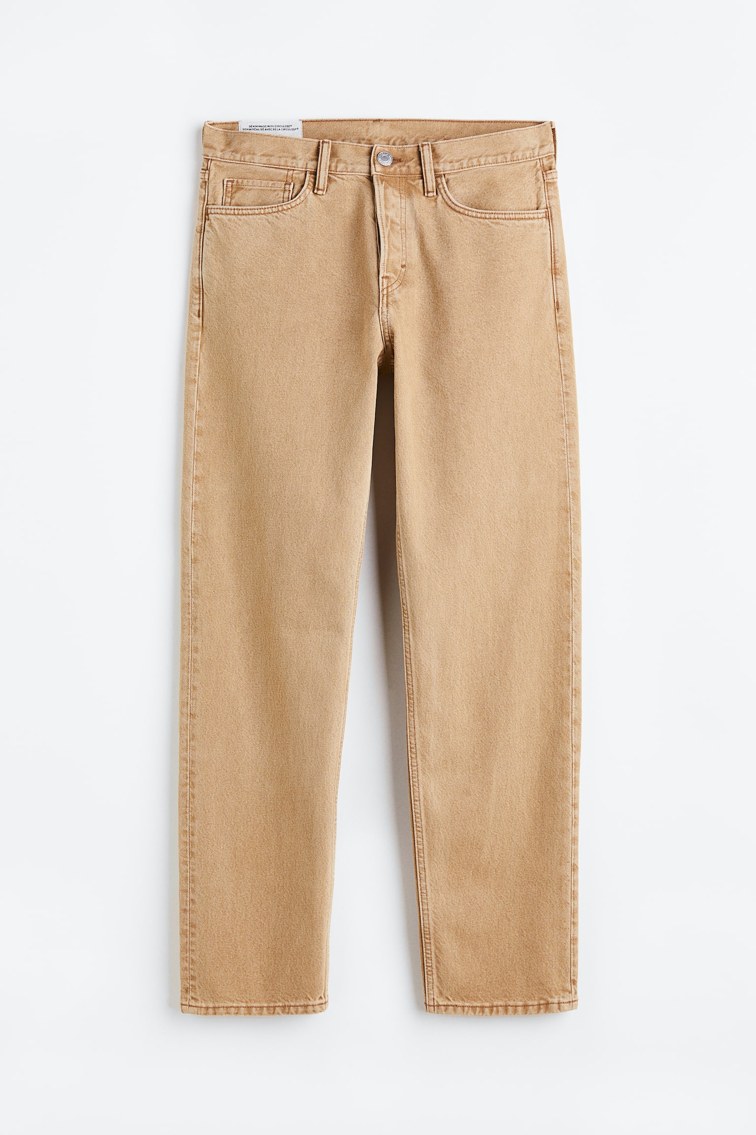 Straight Relaxed Jeans - Beige - 1