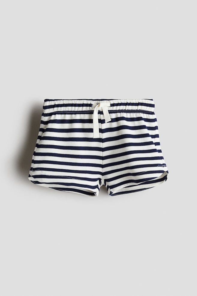 Sweatshorts aus Baumwolle - Weiß/Blau gestreift/Weiß/Zitronen - 1