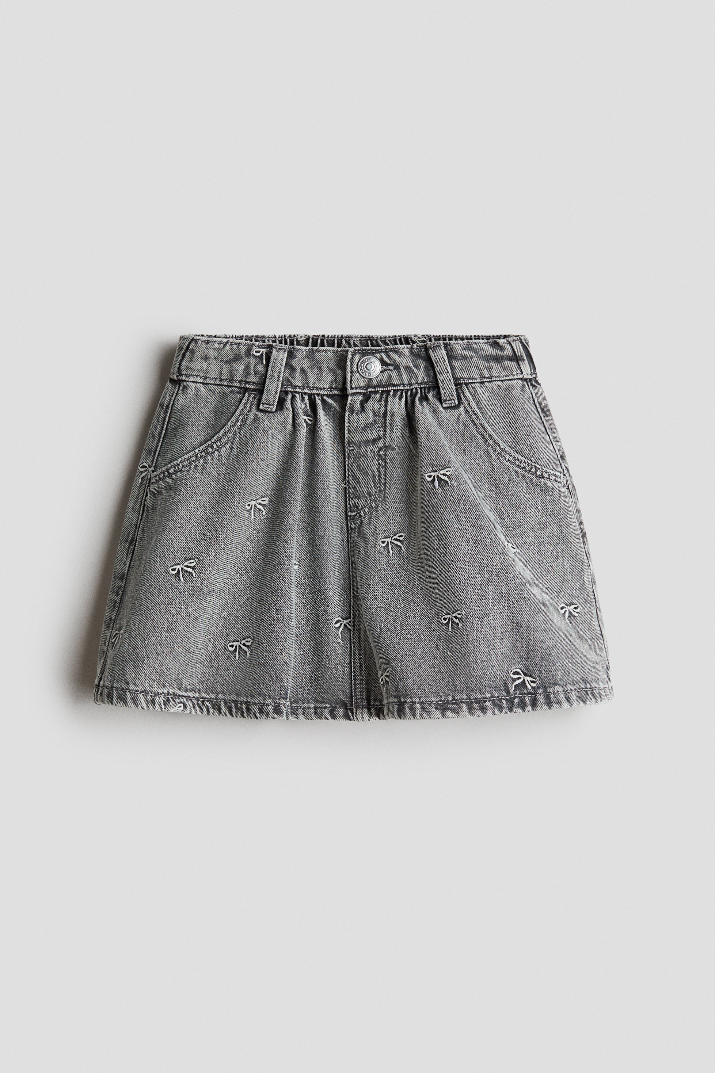 Mønstret nederdel i denimModel