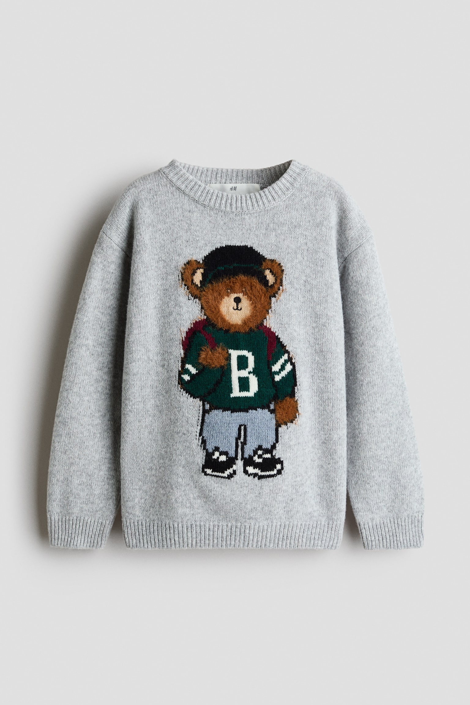 Детский свитер H&M Jacquard-Knit, цвет: Серый меланжевый — фото 1