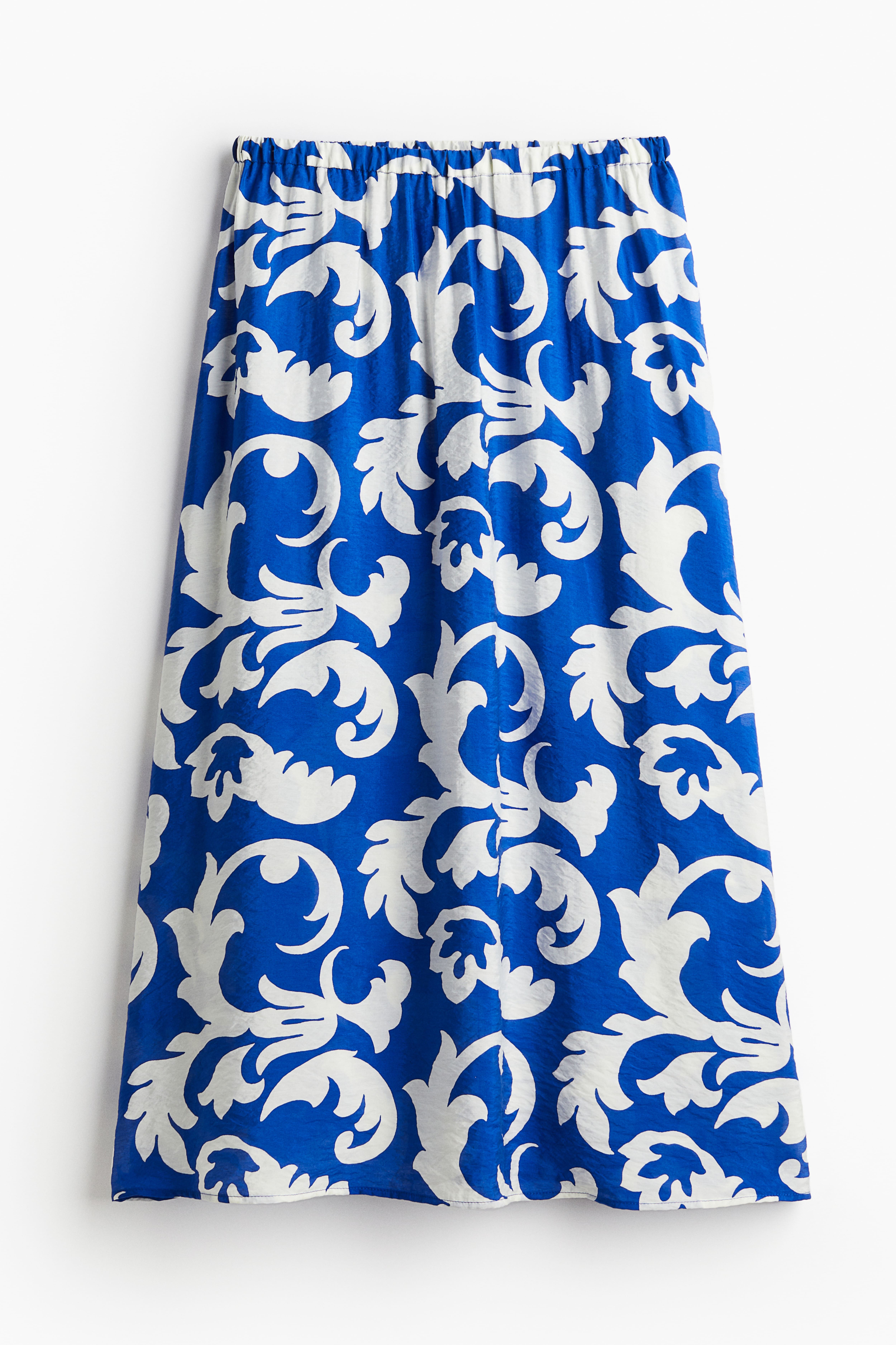 Midi Skirt Bright blue patterned Ladies H M CA