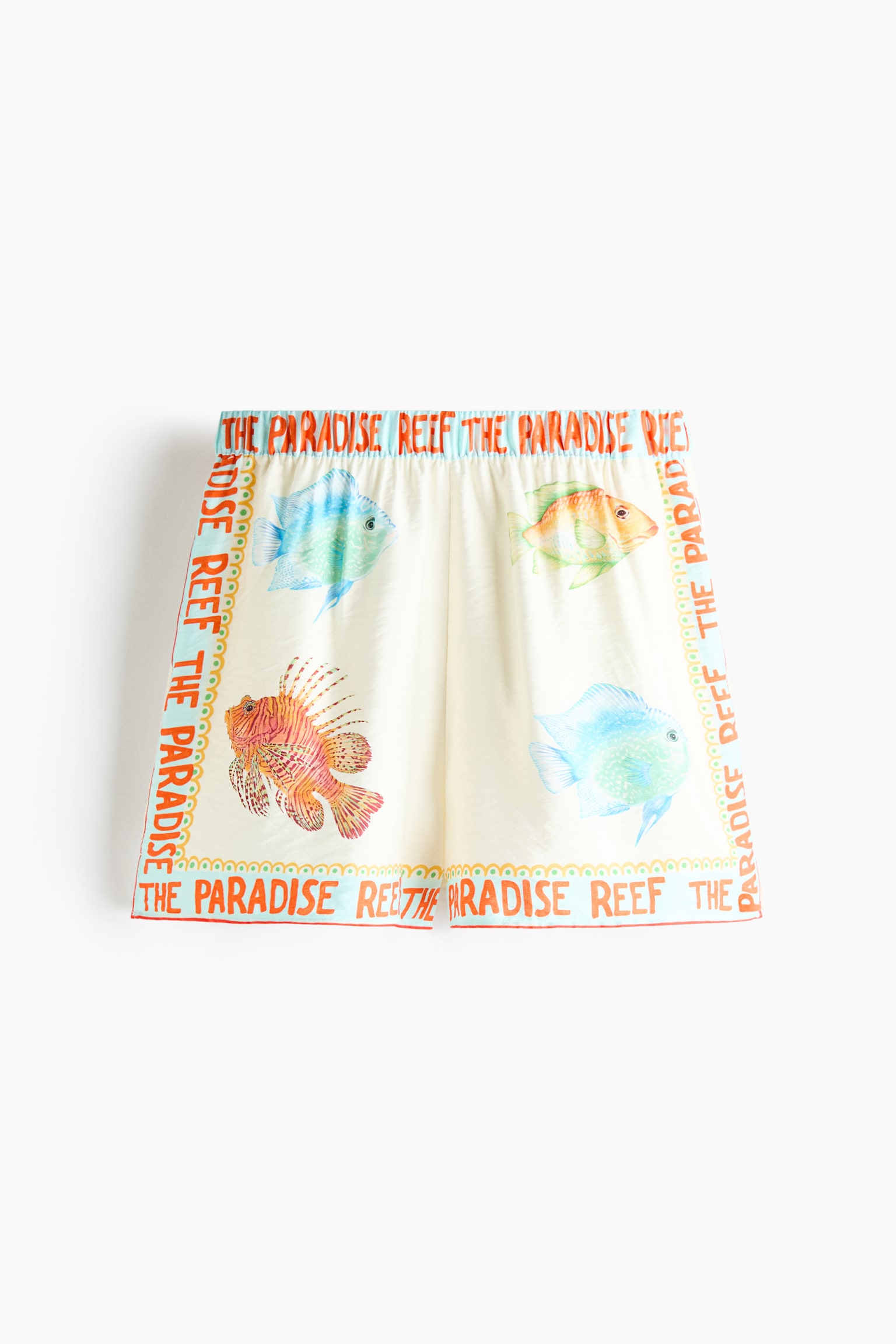 Shorts estampados - Blanco/Peces/Rojo oscuro/Diseño - 1