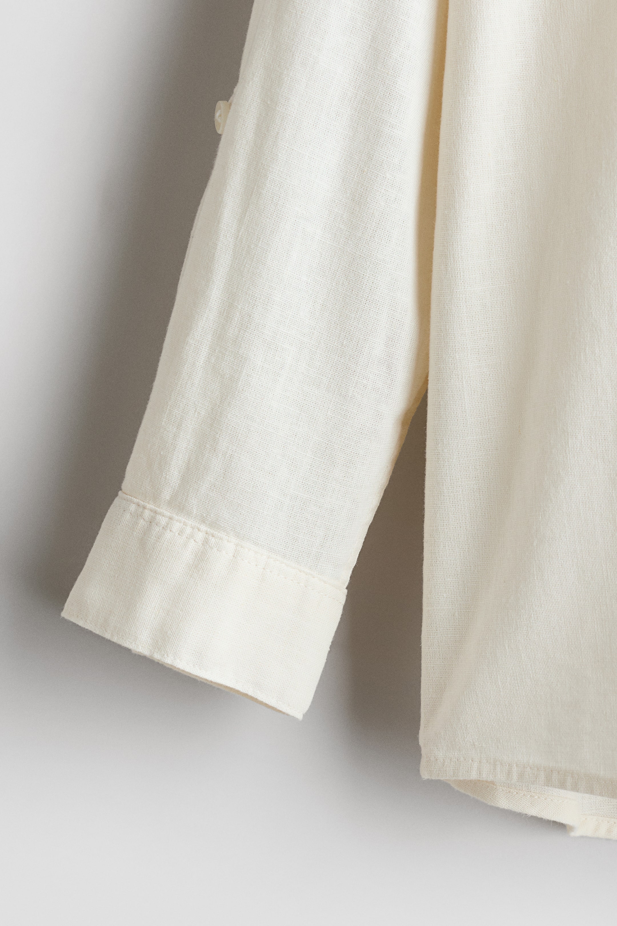 Детские рубашки H&M Linen-Blend Band Collar Shirt — фото 2